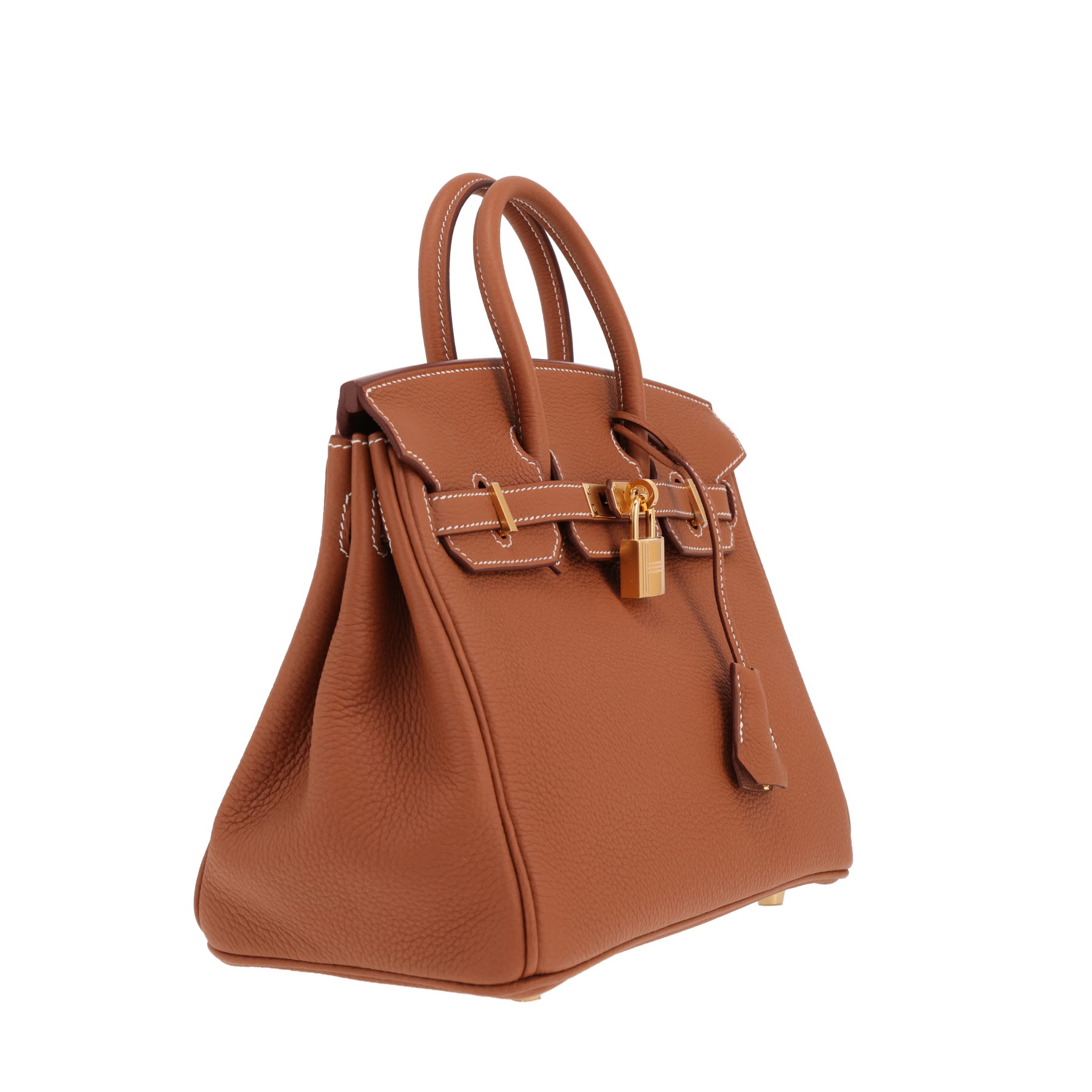 Sac à main Hermès  Birkin 25 cm en cuir togo gold