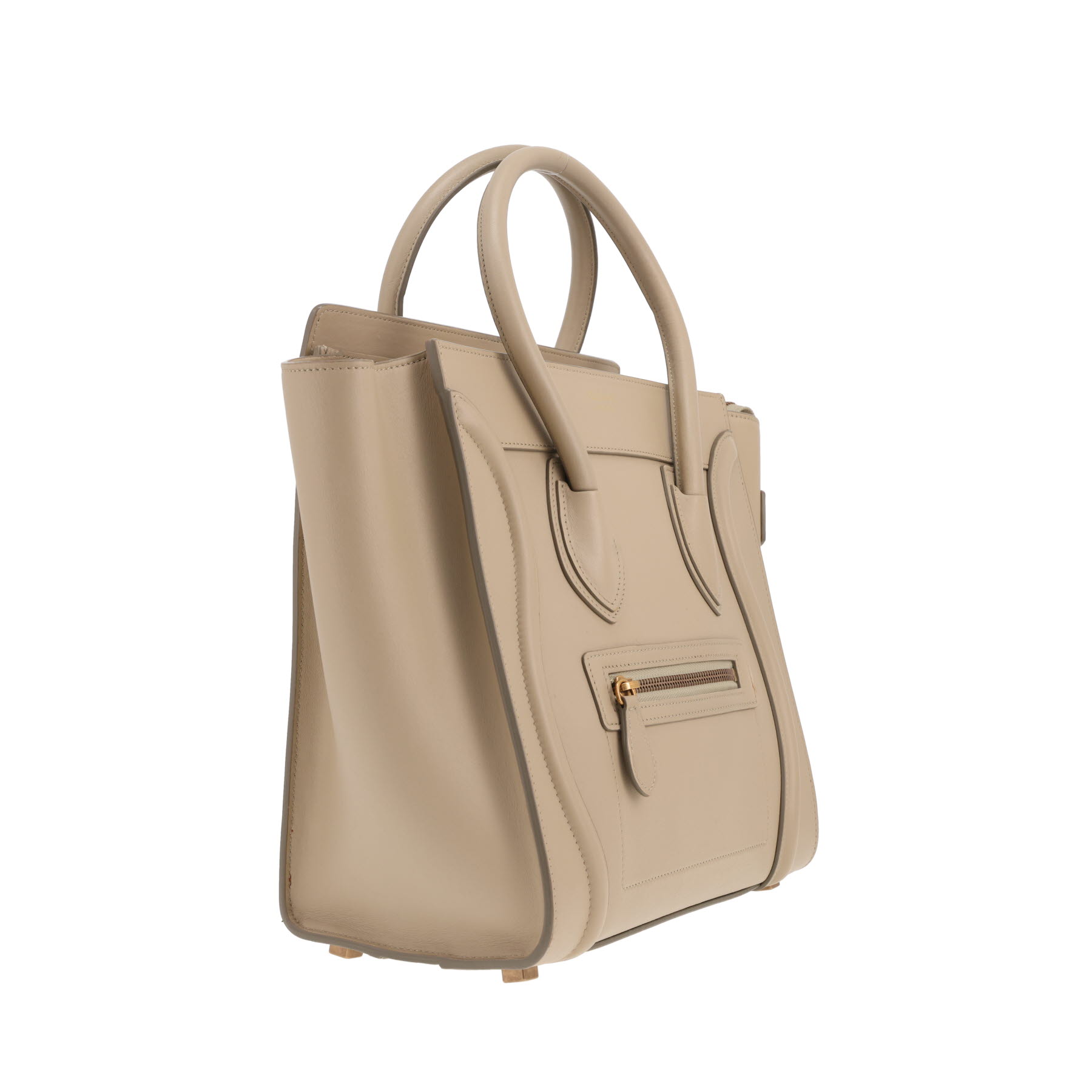 Bolso de mano Celine «Luggage» de piel beige