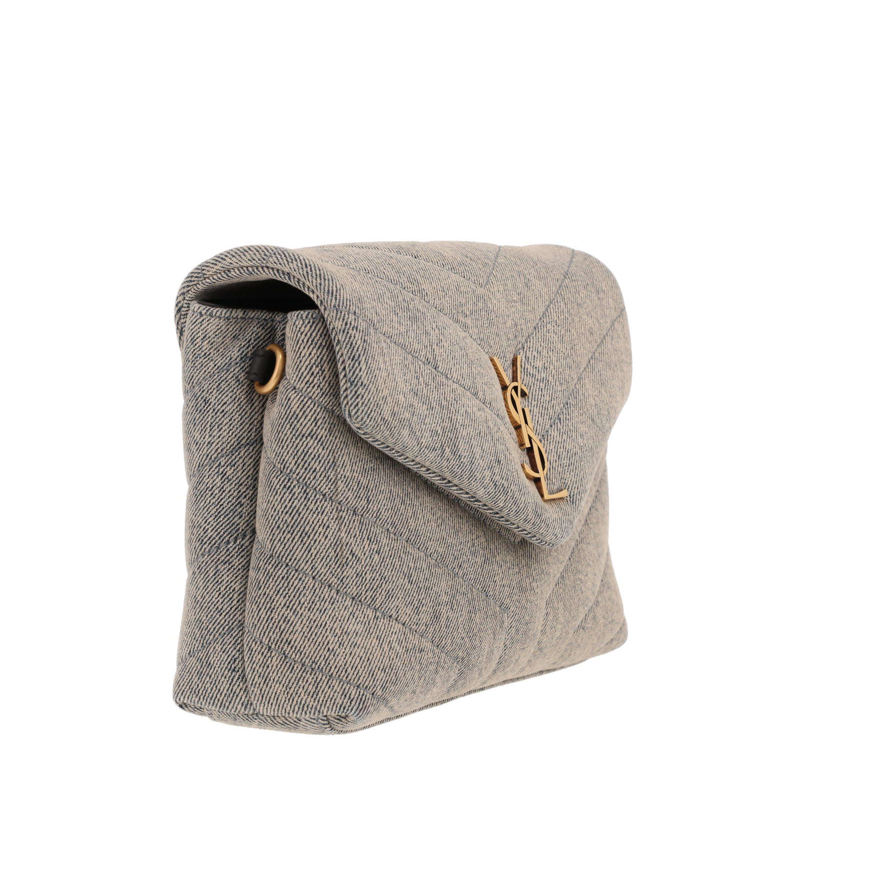 Sac bandoulière Saint Laurent  Toy Loulou en toile denim grise