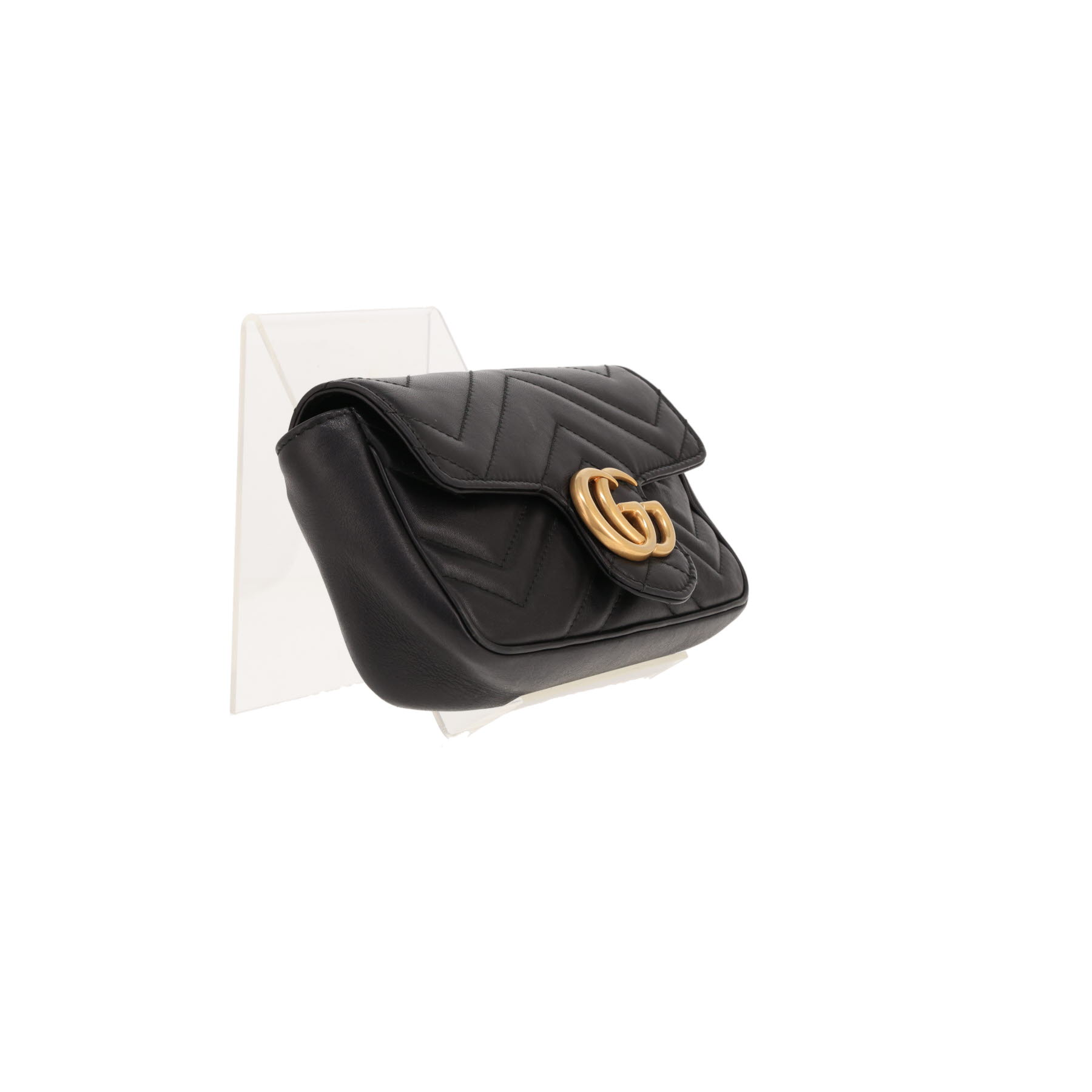 Sac bandoulière Gucci  GG Marmont mini  en cuir matelassé noir