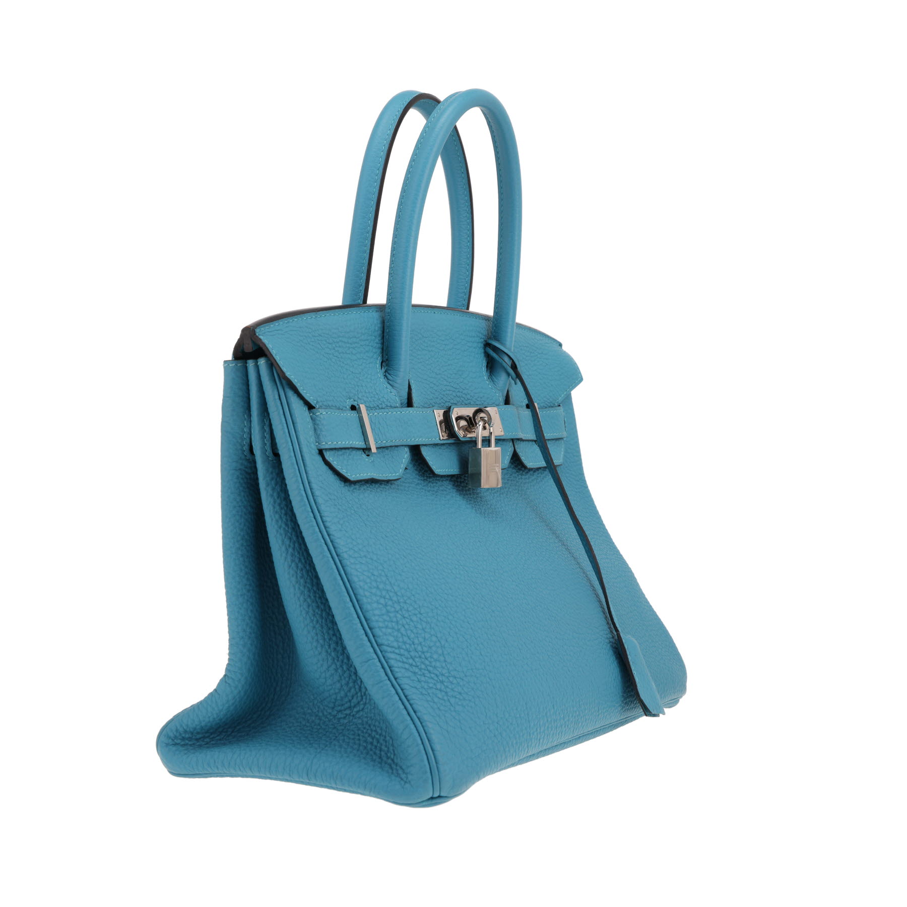 Sac à main Hermès  Birkin 30 cm en cuir togo bleu