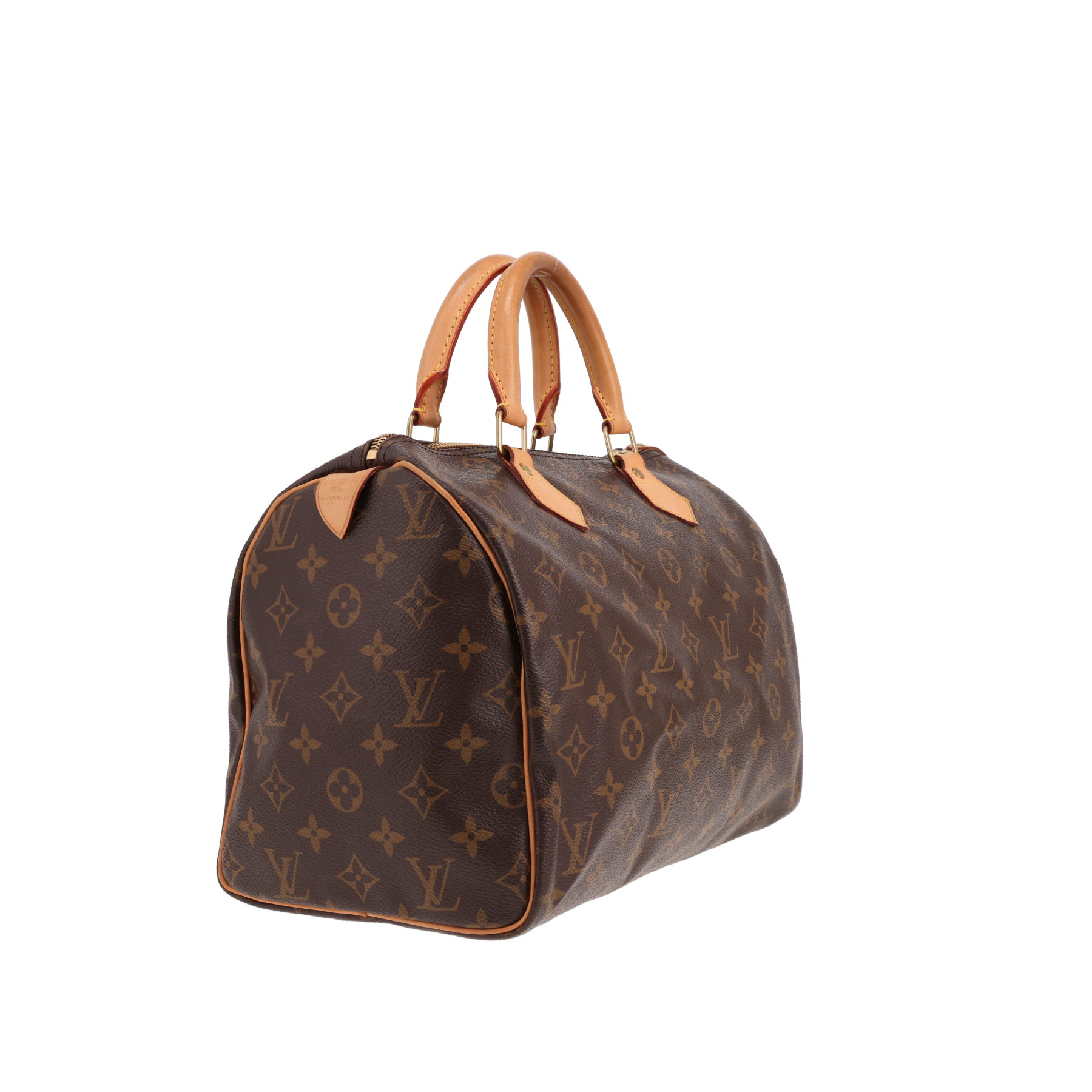 Louis Vuitton Speedy 30 handbag in brown Monogram canvas and natural leather