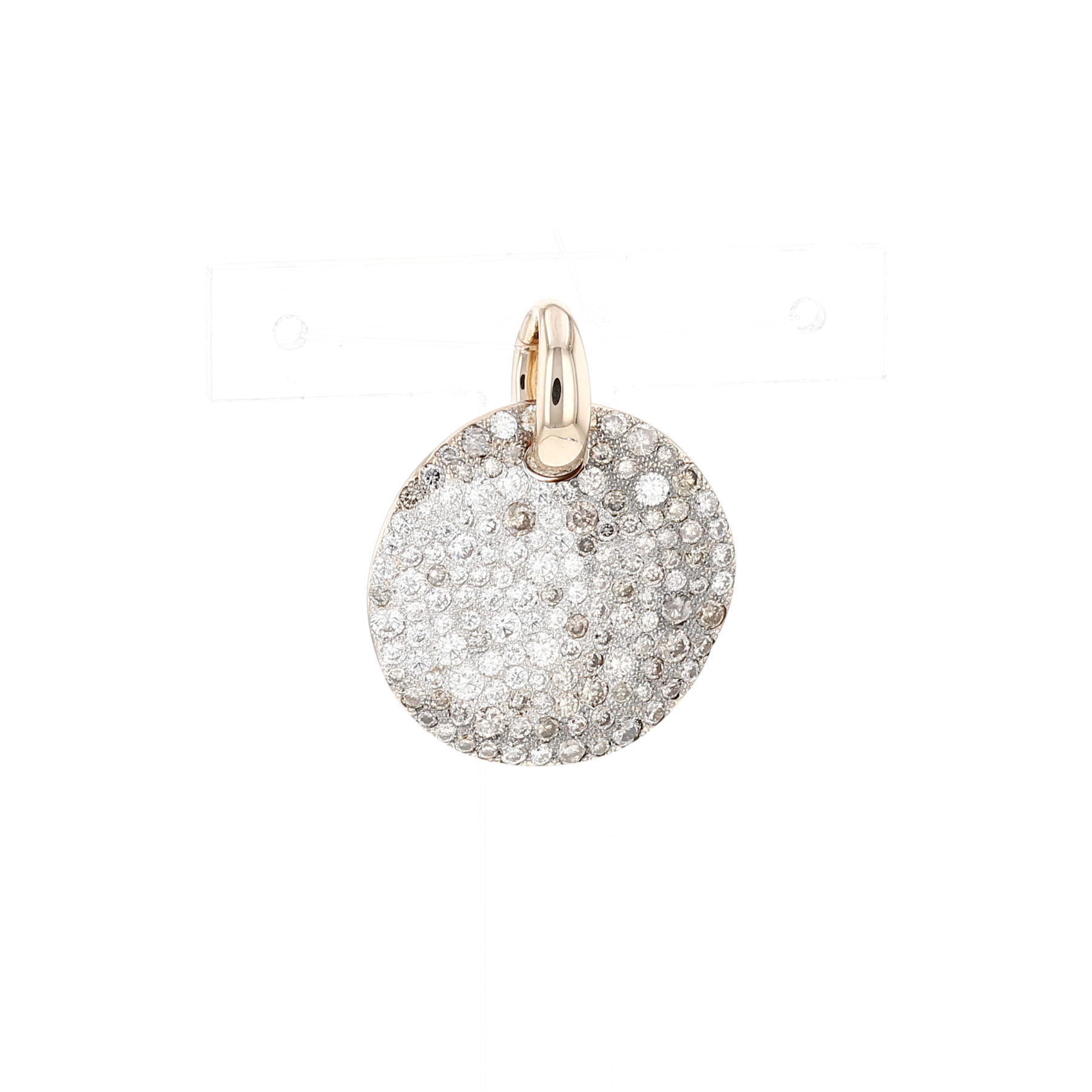 Pendentif Pomellato Sabbia grand modèle en or rose, diamants blancs et diamants bruns
