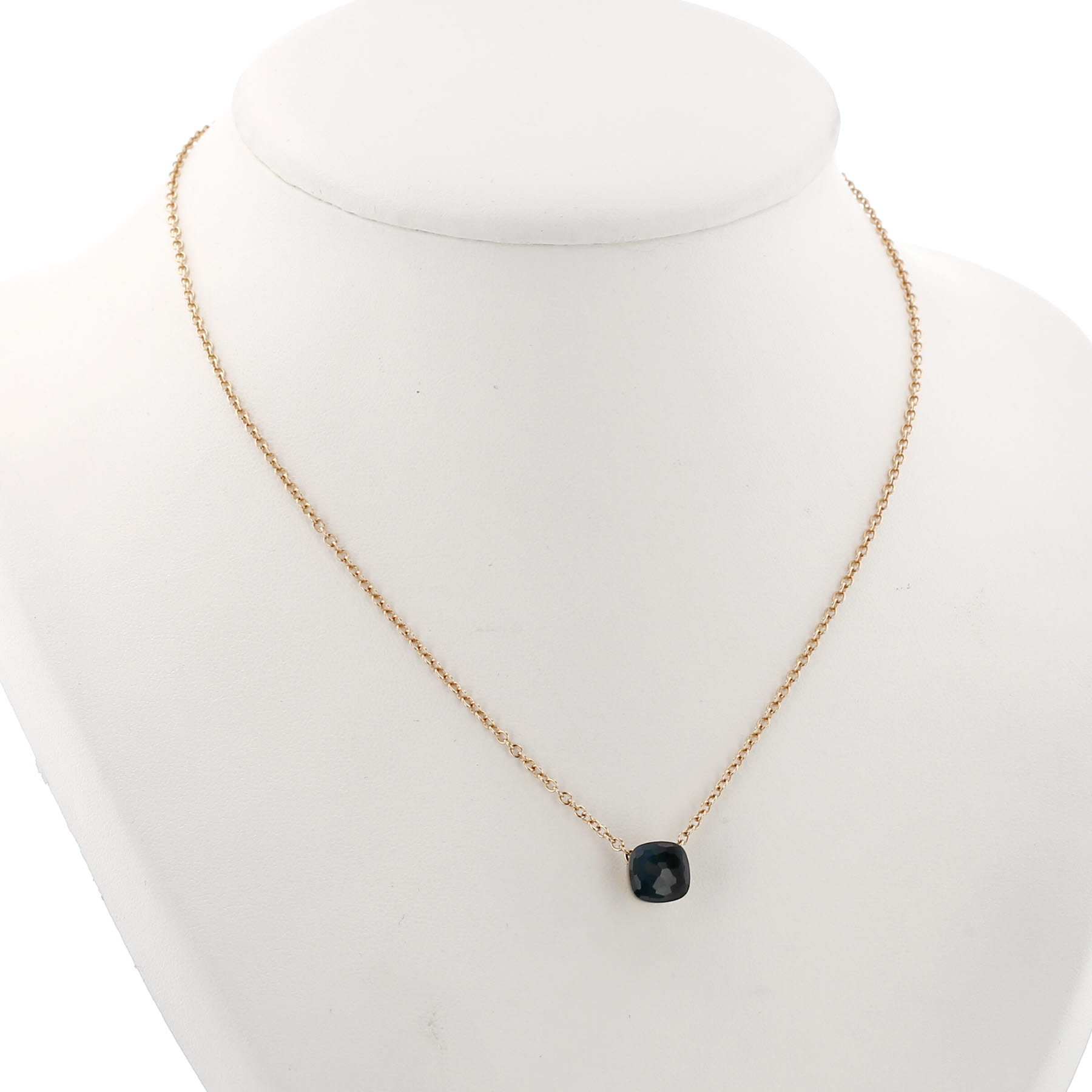 Pomellato Nudo necklace in rose gold and blue London topaz