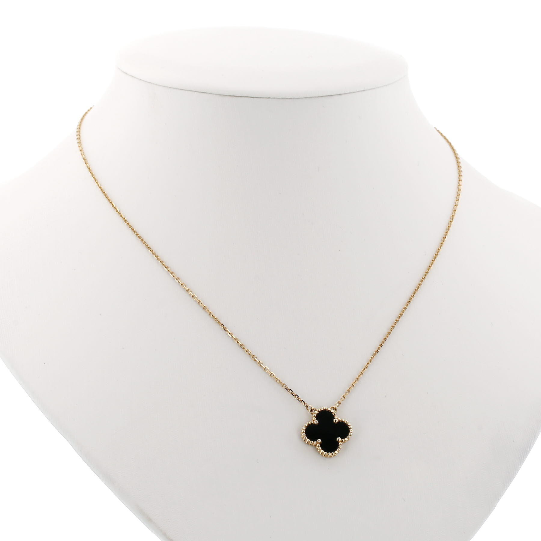 Collana Van Cleef & Arpels Vintage Alhambra in oro giallo e onice