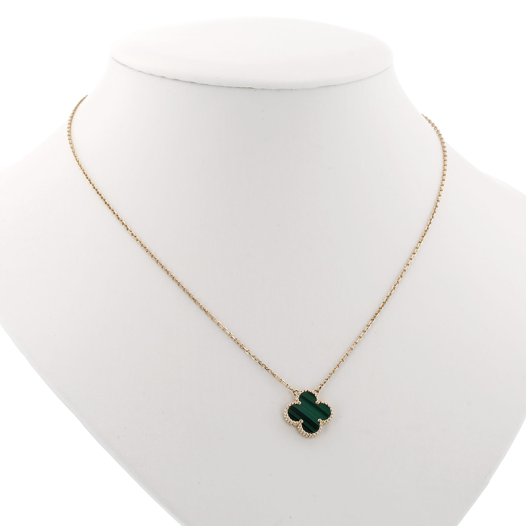 Van Cleef & Arpels Vintage Alhambra necklace in yellow gold and Malachite