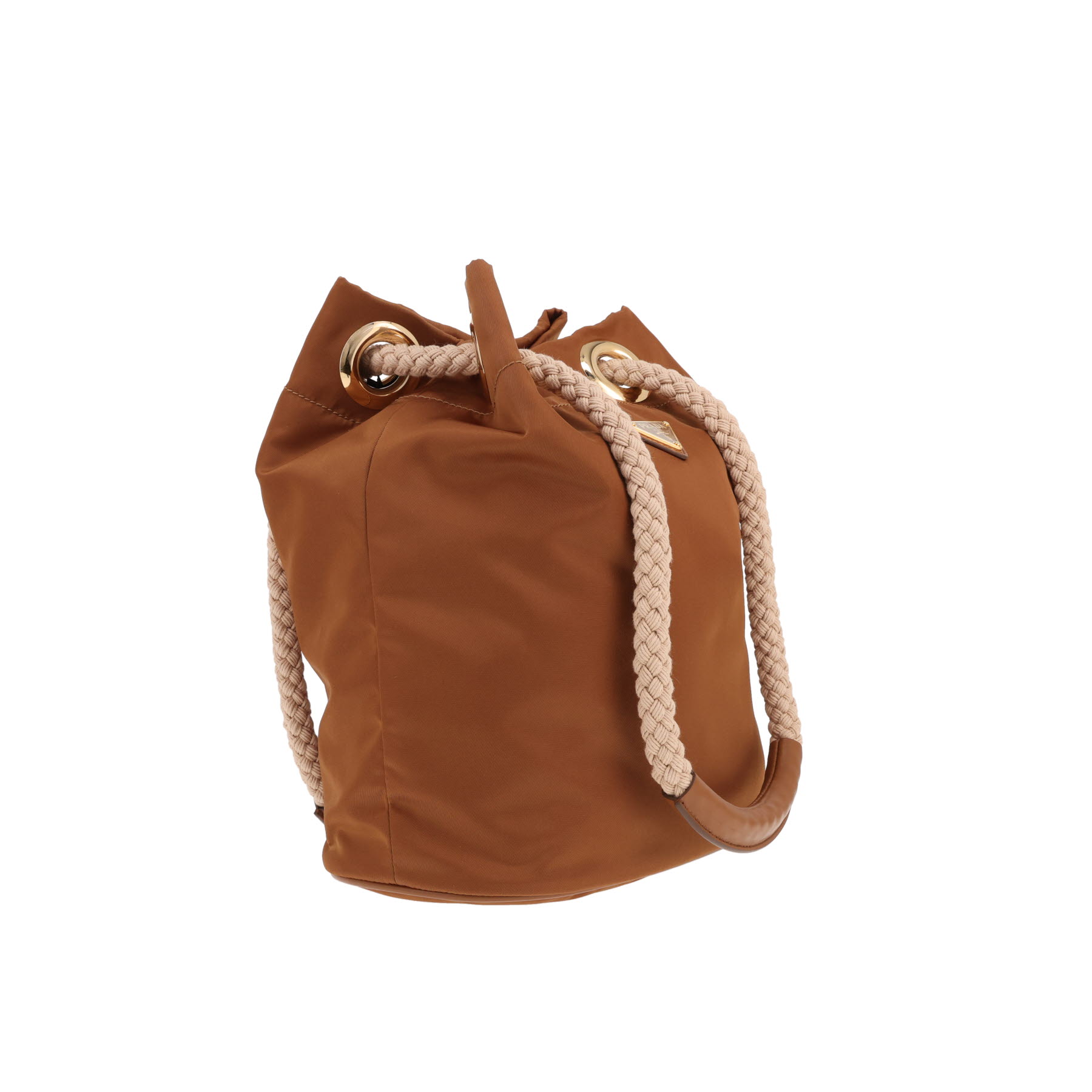 Sac à main Prada  Mariner en toile et cuir marron