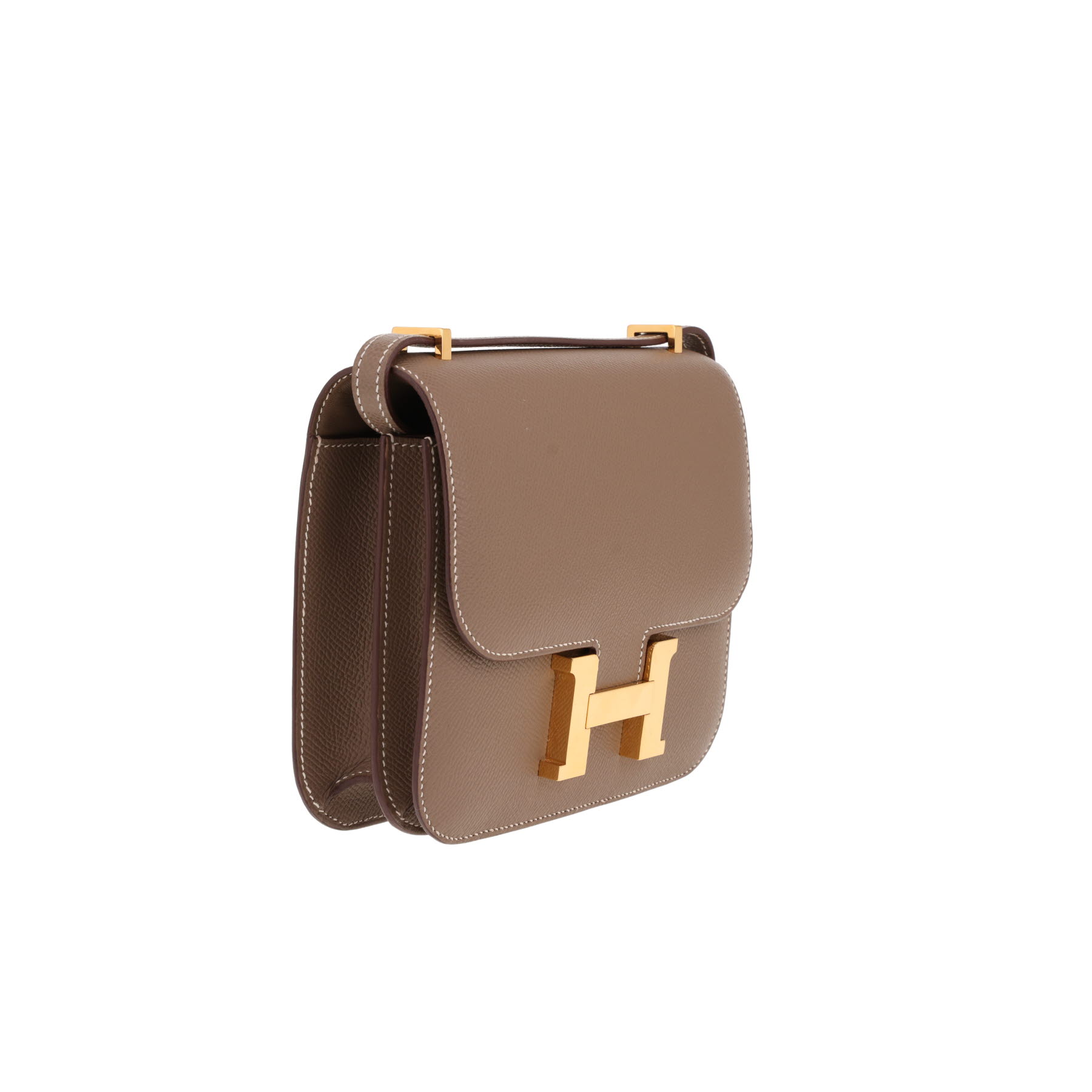 Bolso bandolera Hermès «Constance» de 18 cm, de piel Epsom avec Étoupe