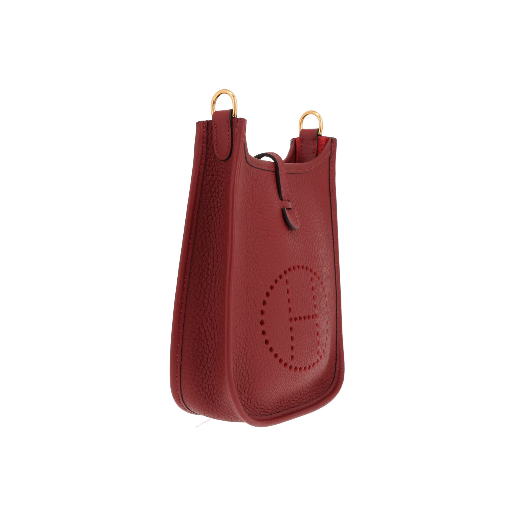 Hermès Evelyne 16 cm shoulder bag in red ‘Clémence Rouge H’ calfskin