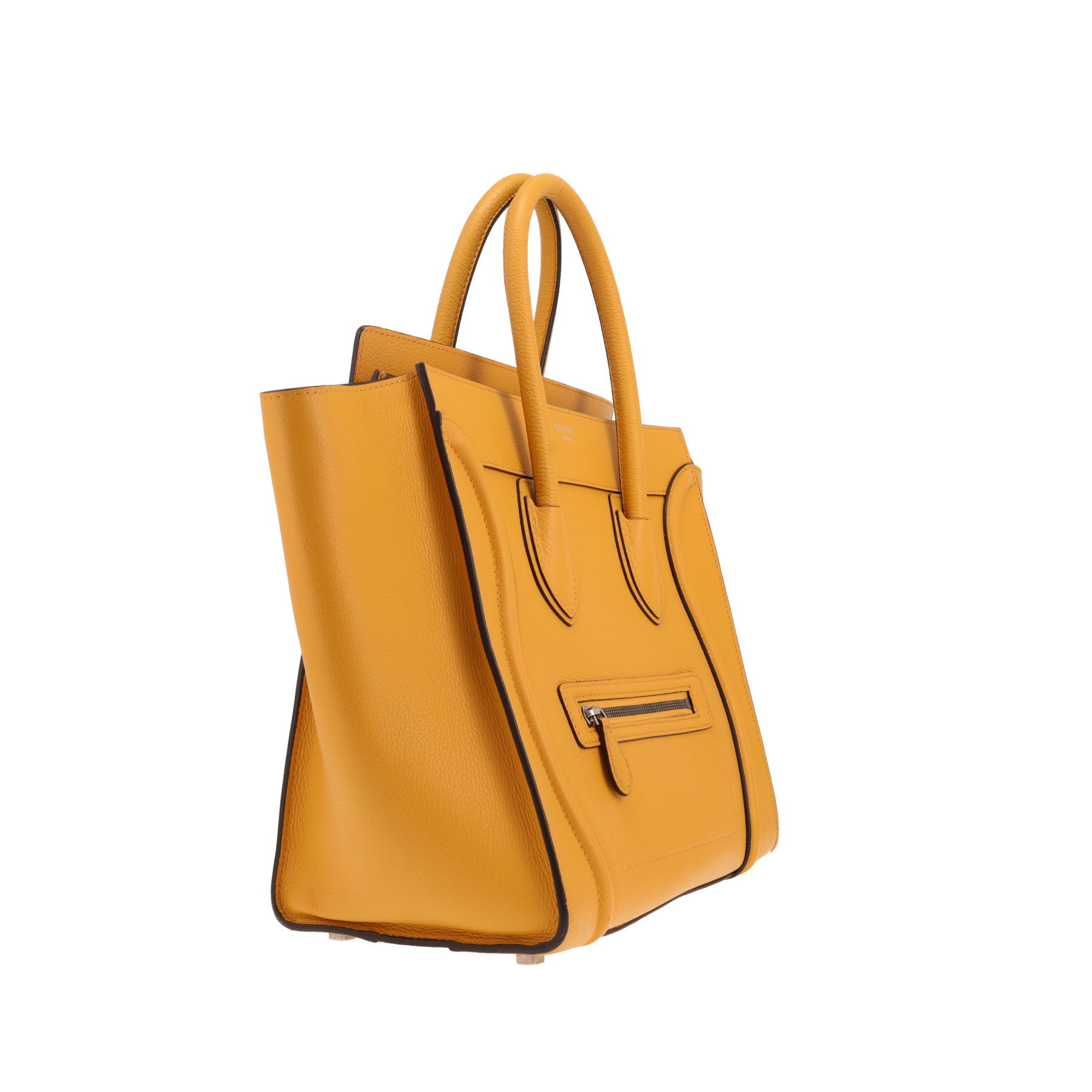 Celine Luggage handbag in yellow leather