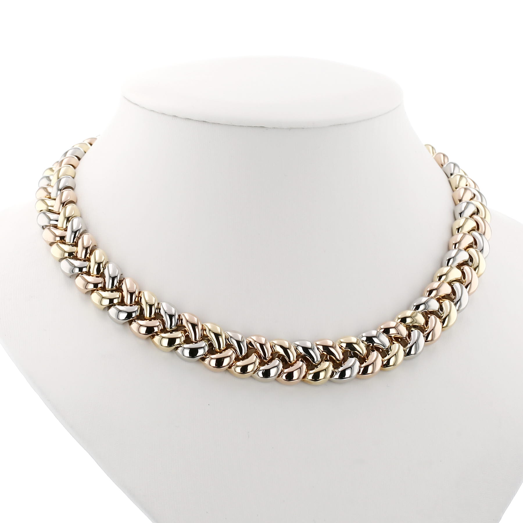 Collar Poiray Tresse en oro amarillo, oro rosa y oro blanco