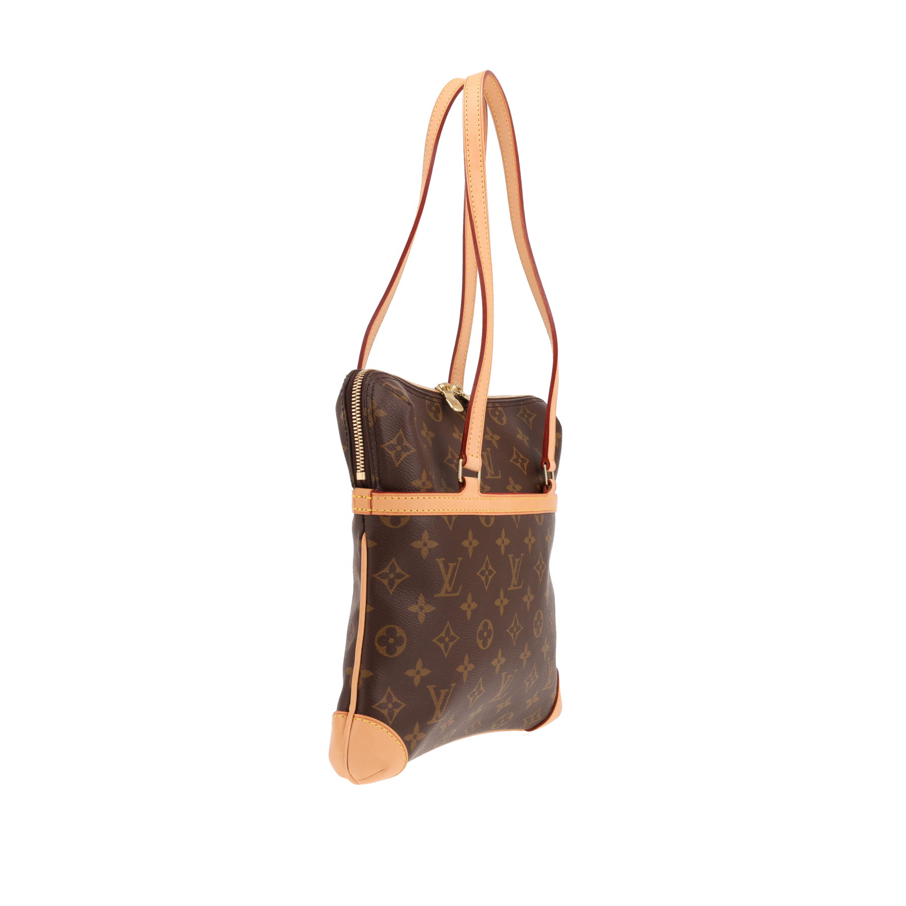 Bolso de mano de Louis Vuitton: cojín de lona con monograma marrón y piel natural