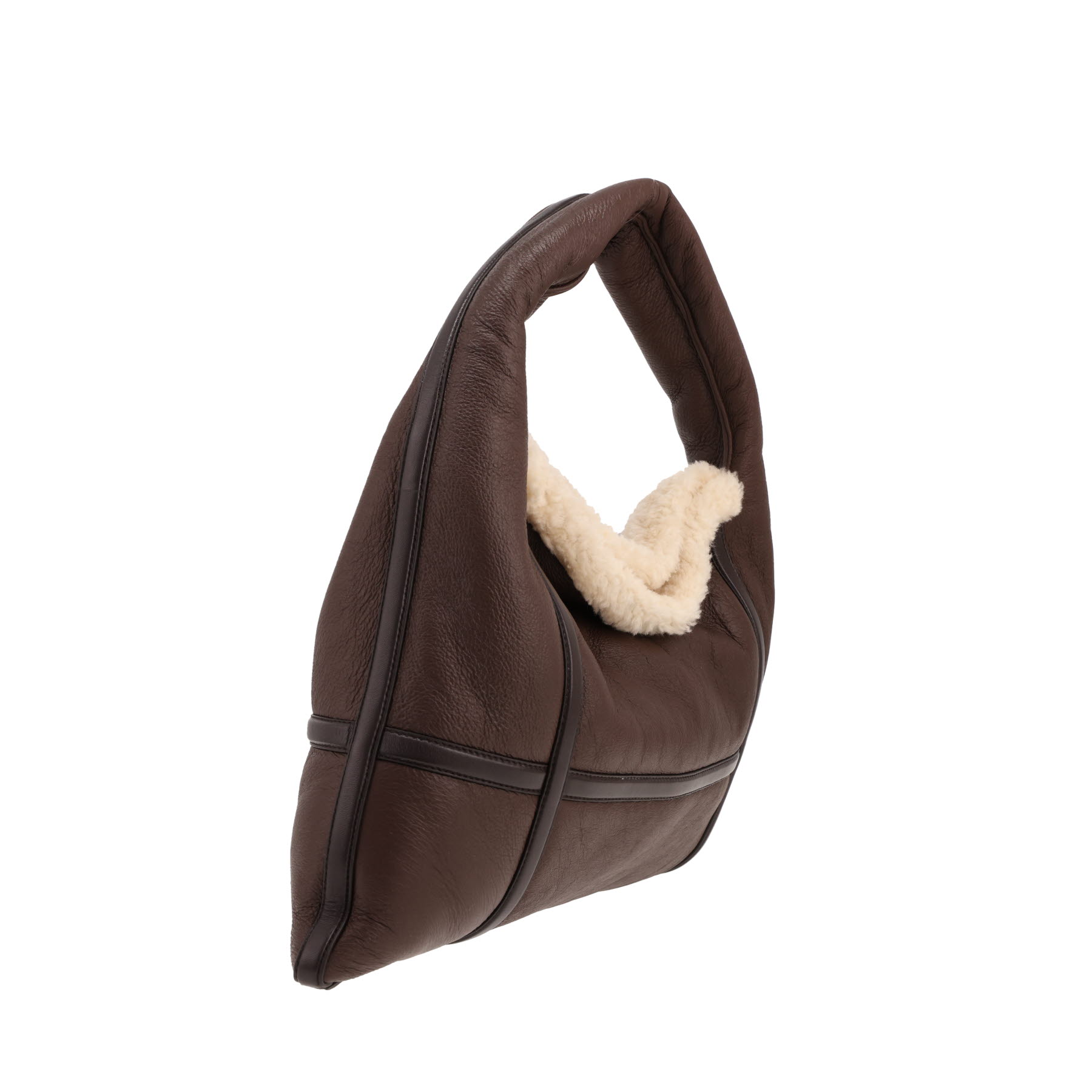 Bolso Hobo de Bottega Veneta en piel de oveja revuelta marrón