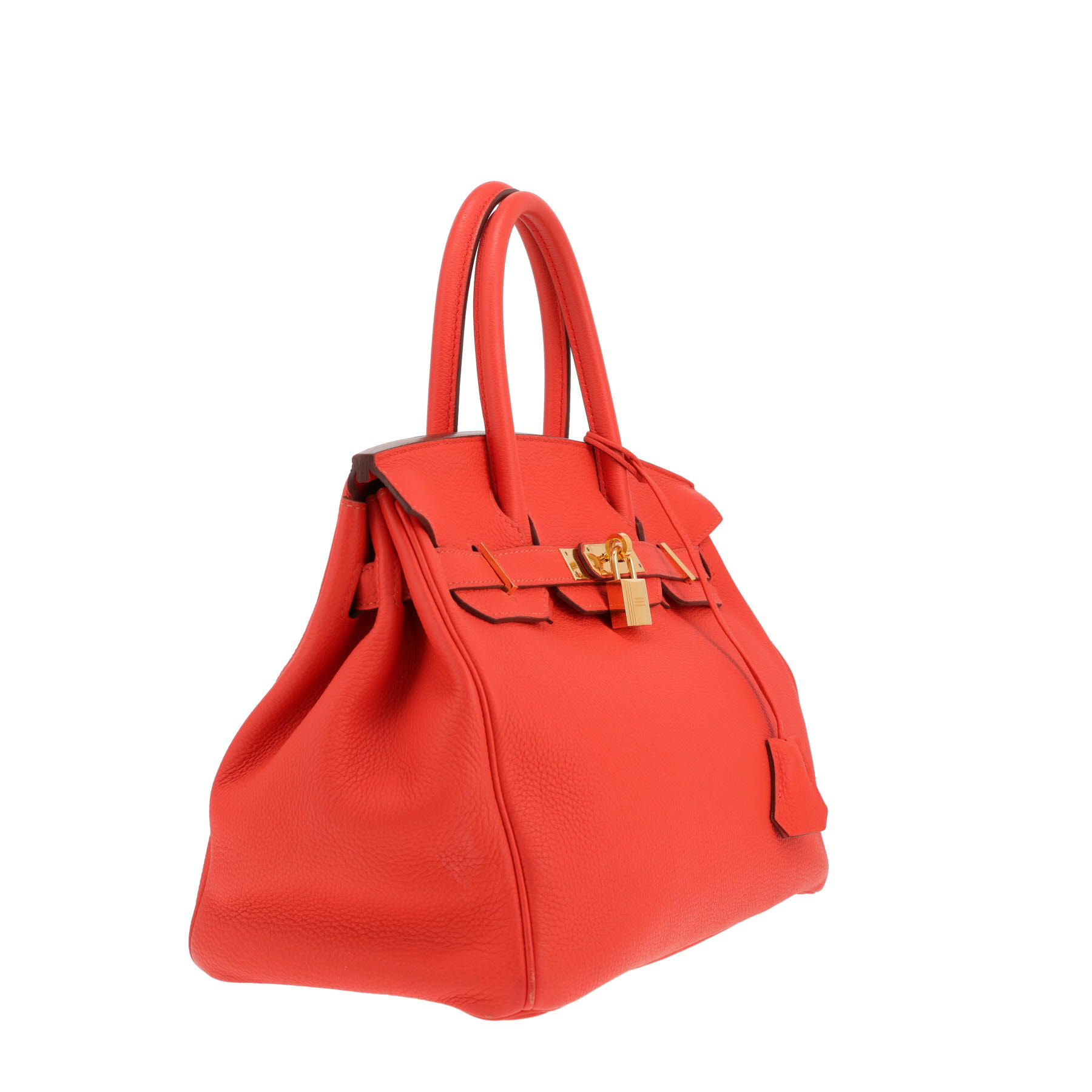Bolso Hermès Birkin de 30 cm en piel Togo Orange Capucine