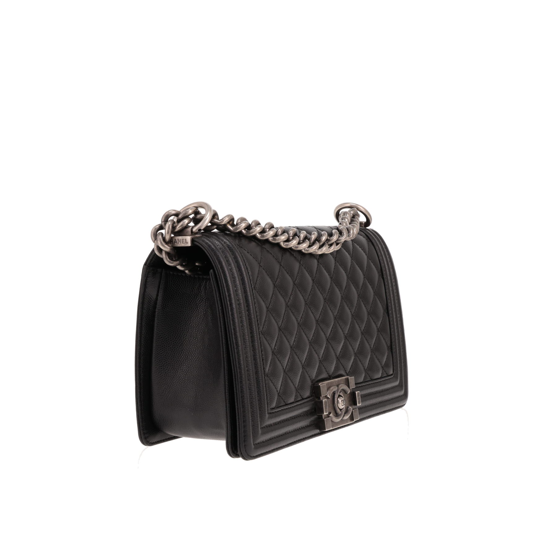 Chanel Boy shoulder bag in black quilted leather