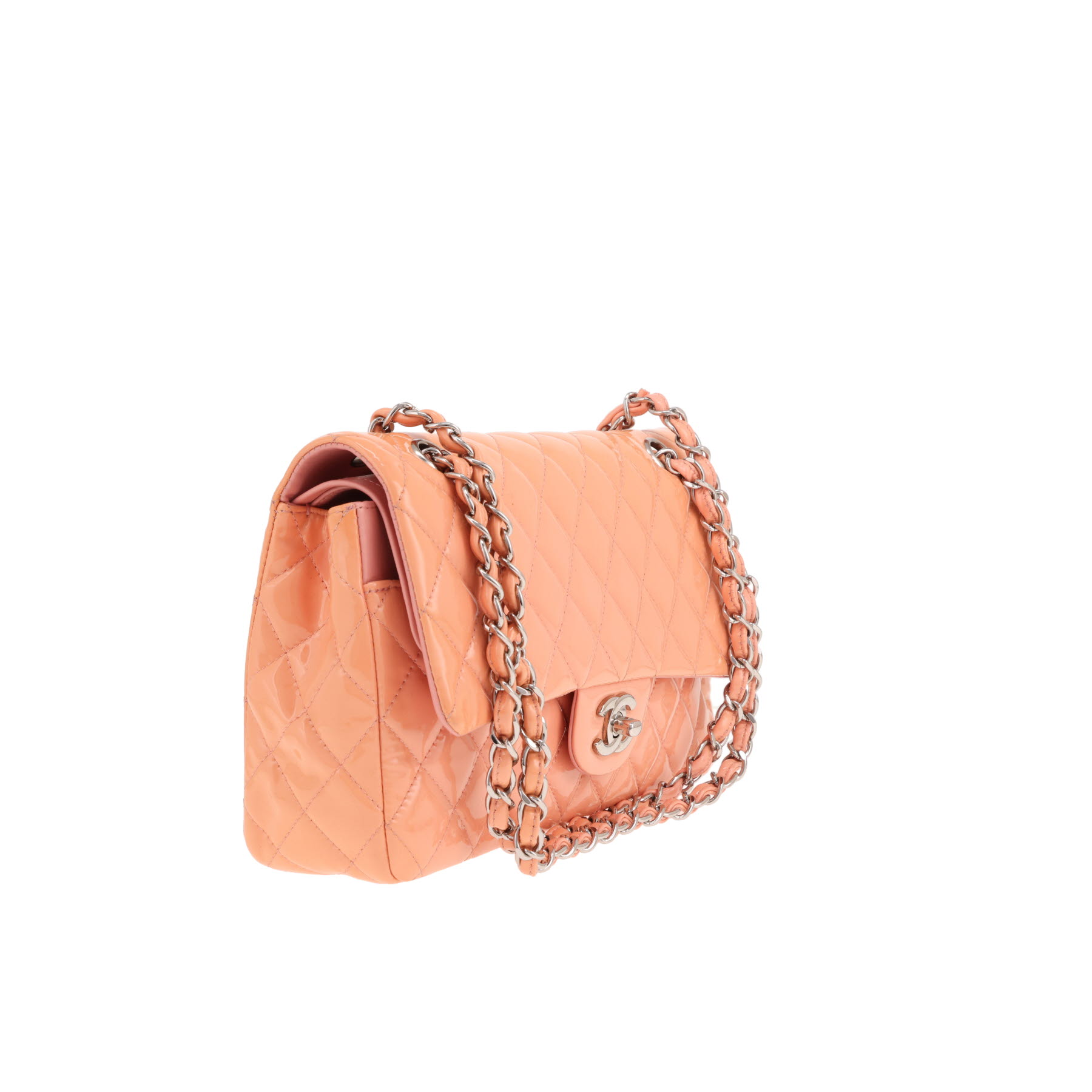 Sac à main Chanel  Timeless Classic en cuir verni matelassé rose