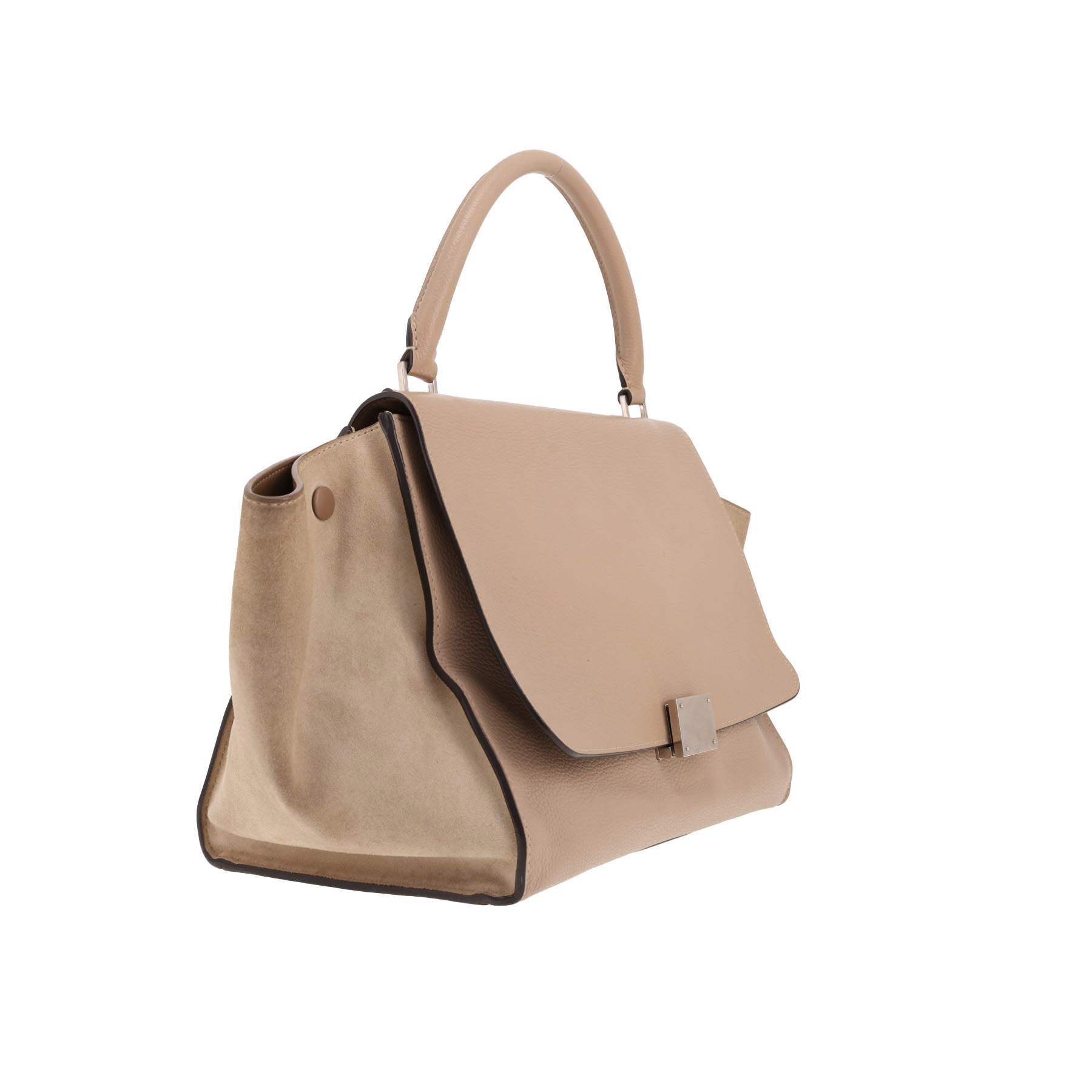 Bolso Celine «Trapeze» de piel beige y ante beige