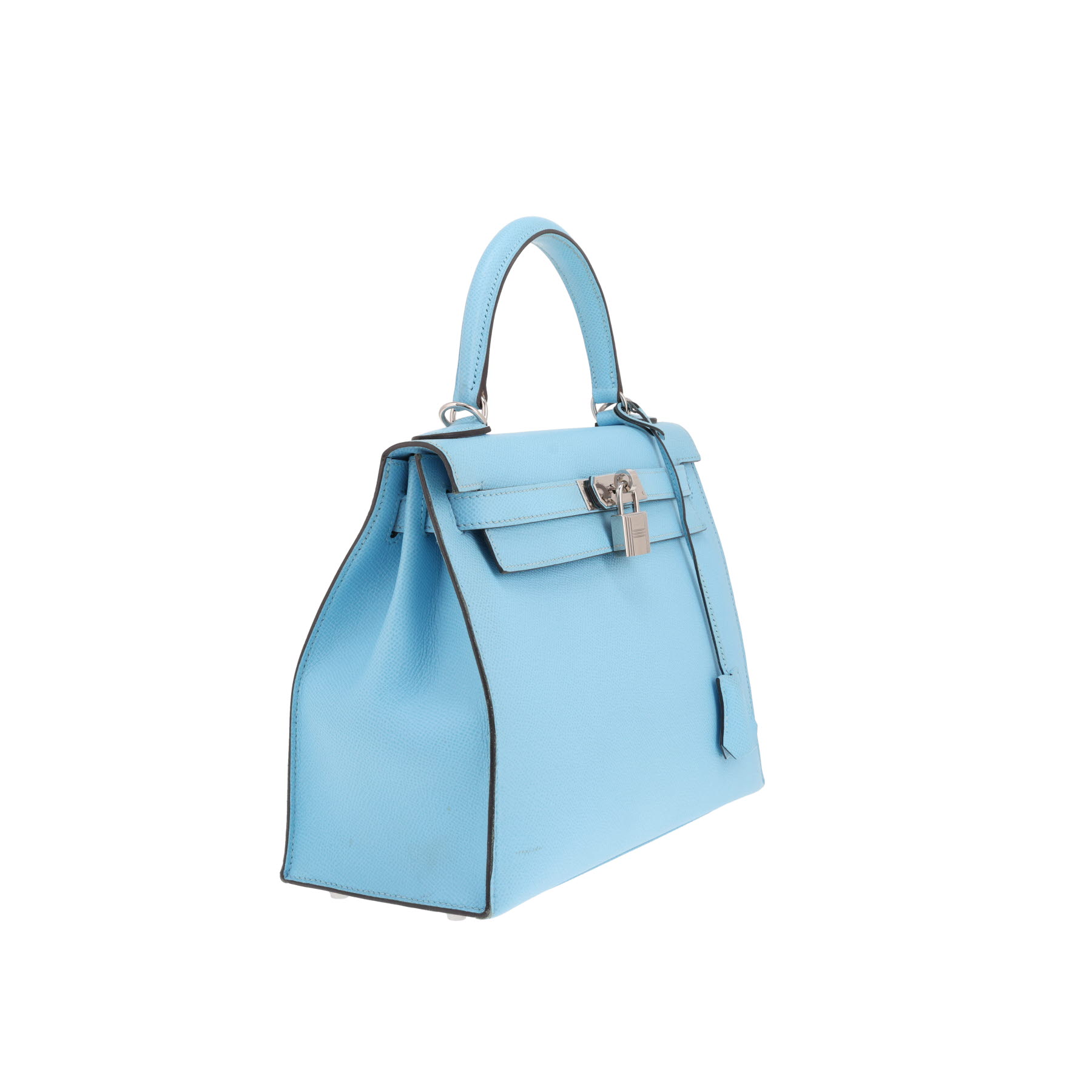 Bolso Hermès Kelly de 28 cm en piel Epsom azul Celeste