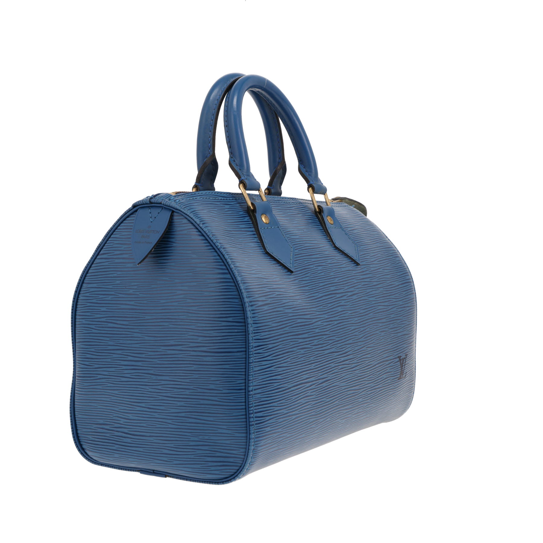 Sac à main Louis Vuitton  Speedy 25 en cuir épi bleu