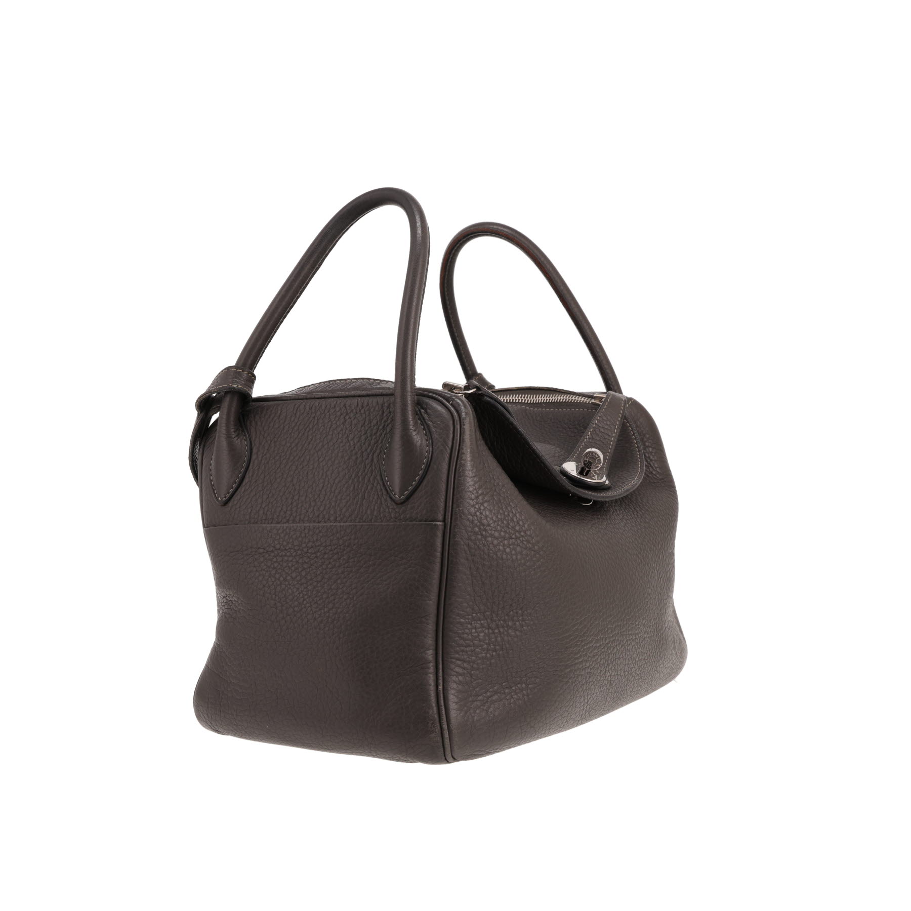 Sac à main Hermès  Lindy 30 cm en cuir taurillon clémence gris