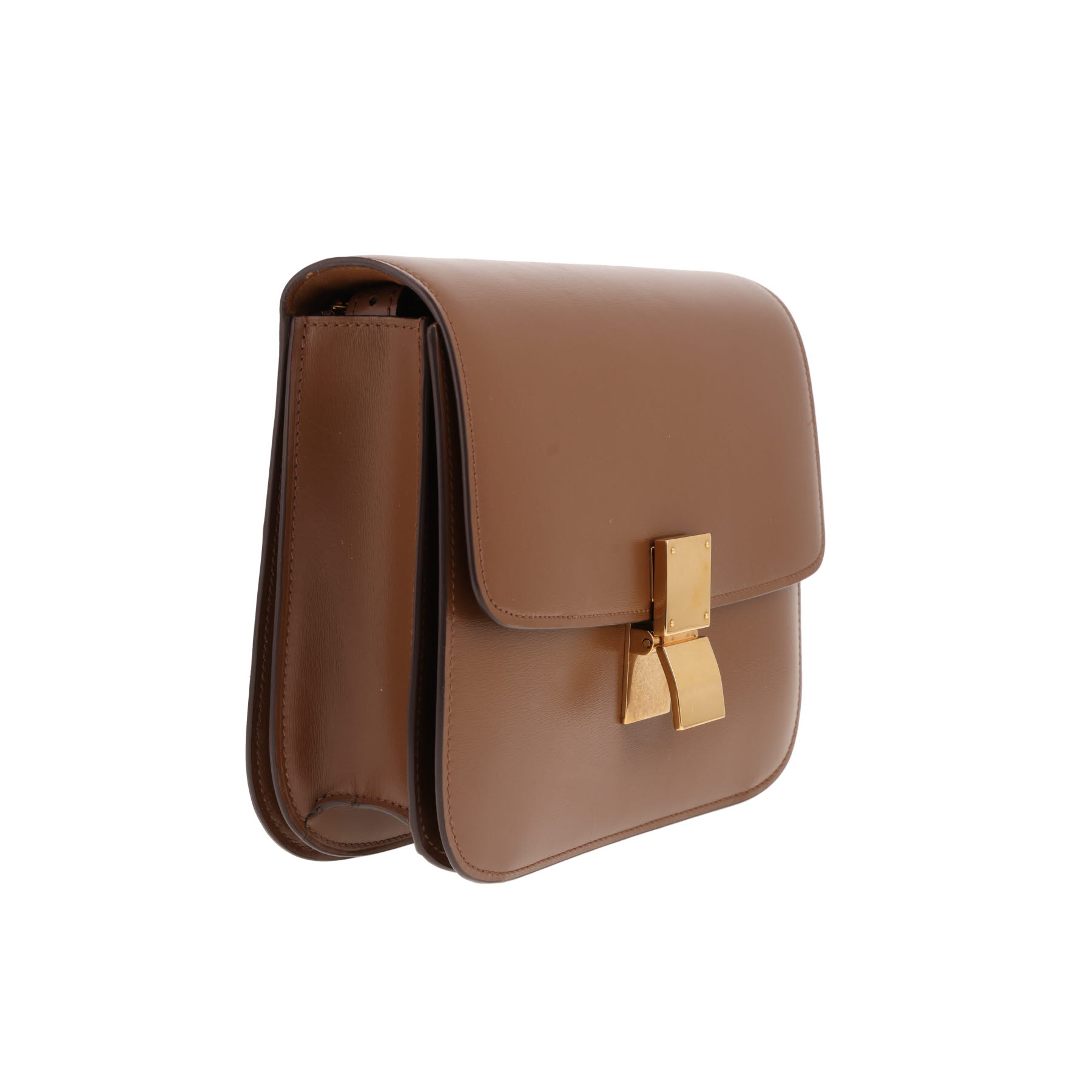 Celine Classic Box Medium handbag in brown leather
