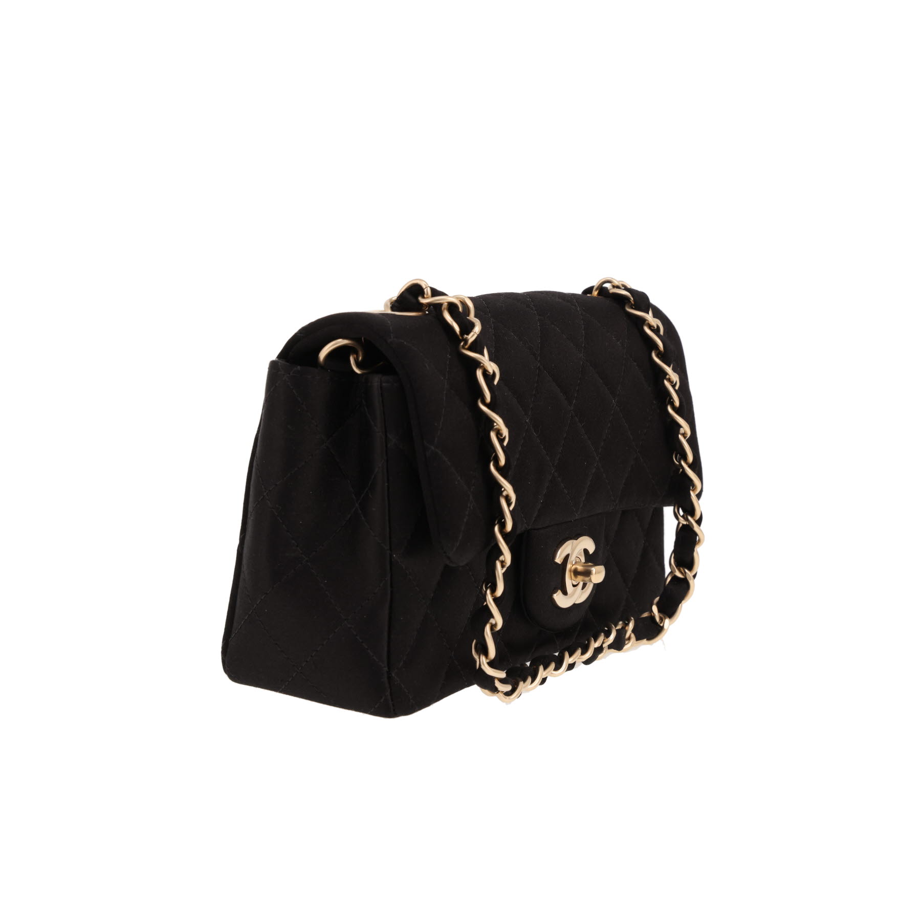 Chanel Timeless Mini crossbody bag in black satin