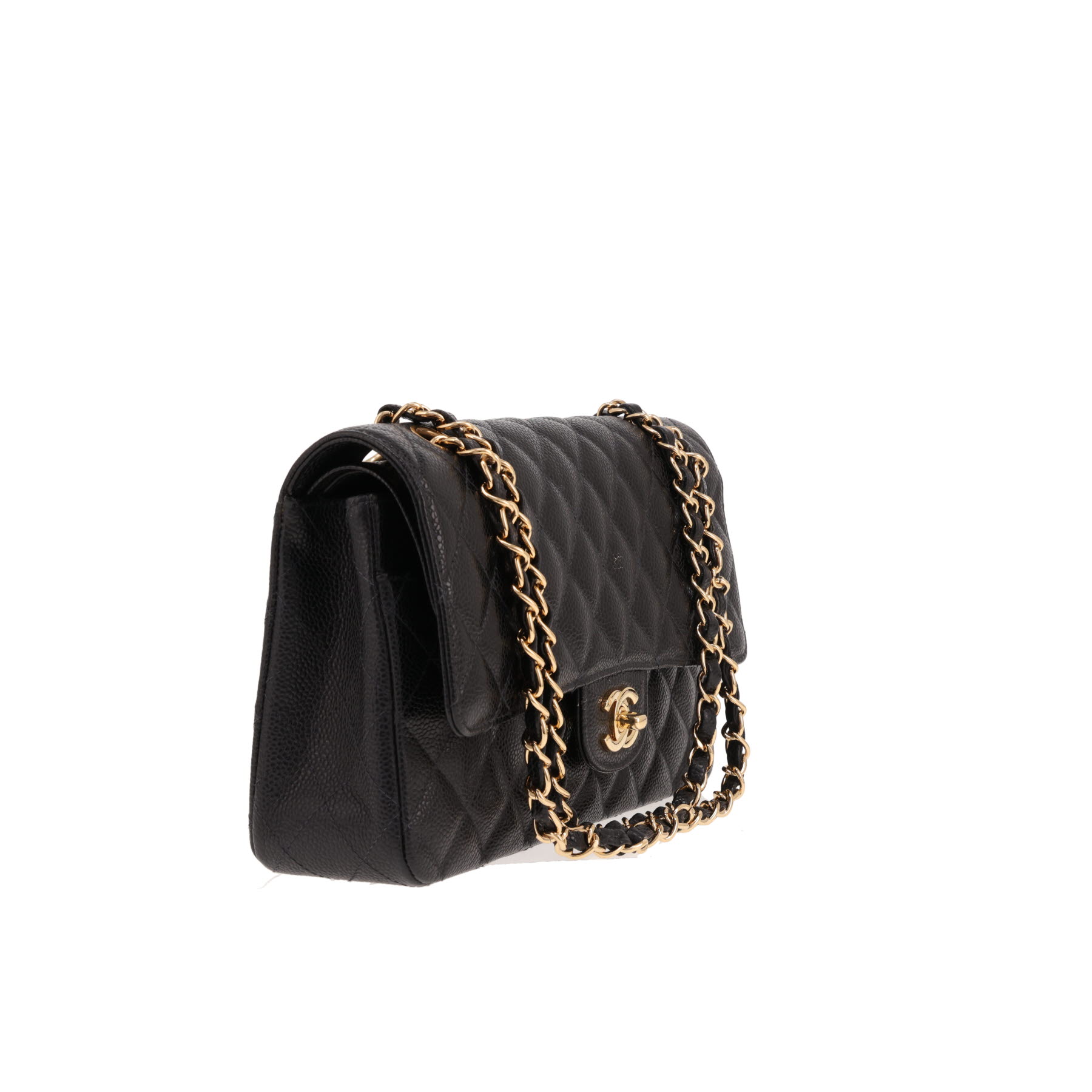 Chanel ‘Timeless Classic’ handbag in black quilted grained leather