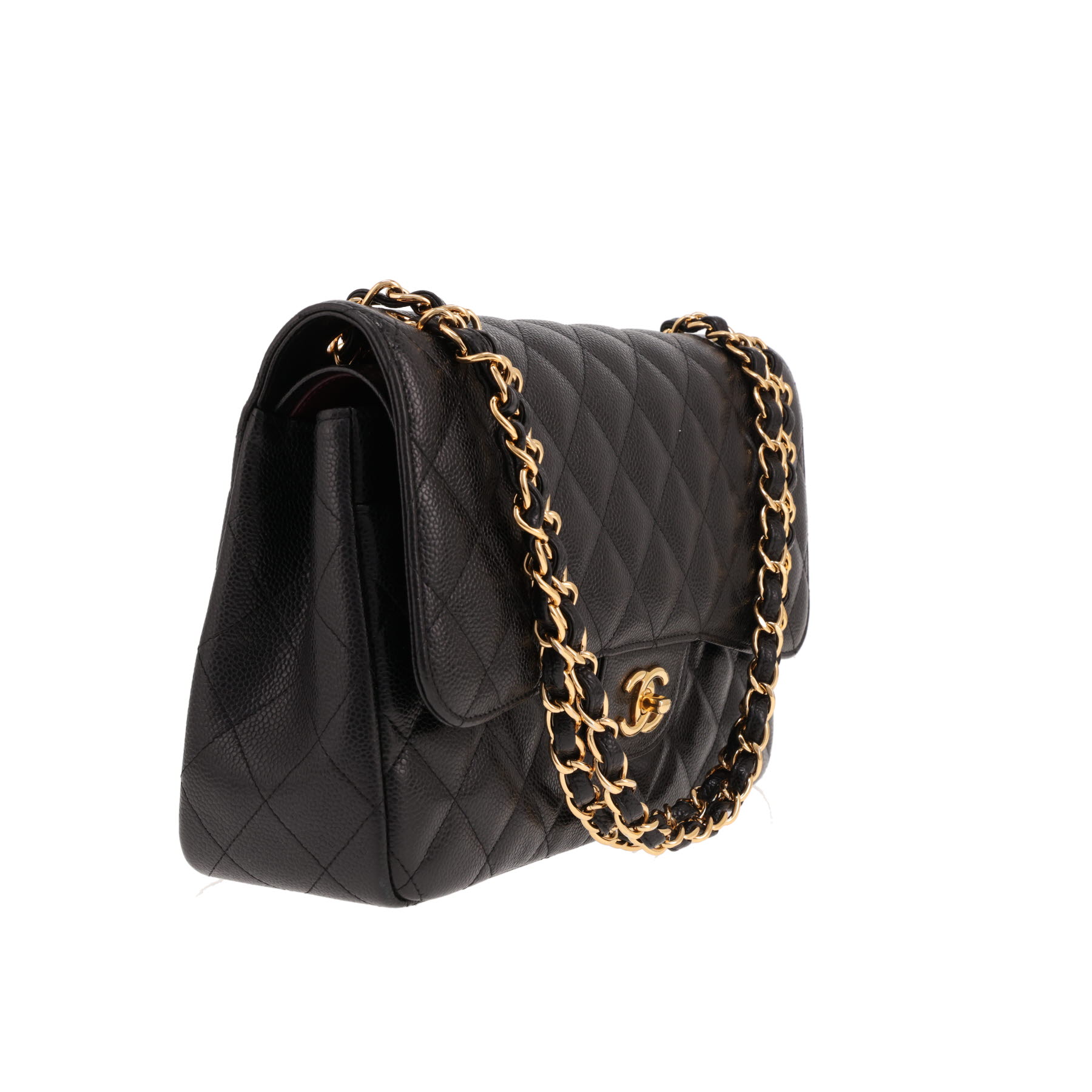 Sac bandoulière Chanel  Timeless Jumbo en cuir grainé matelassé noir