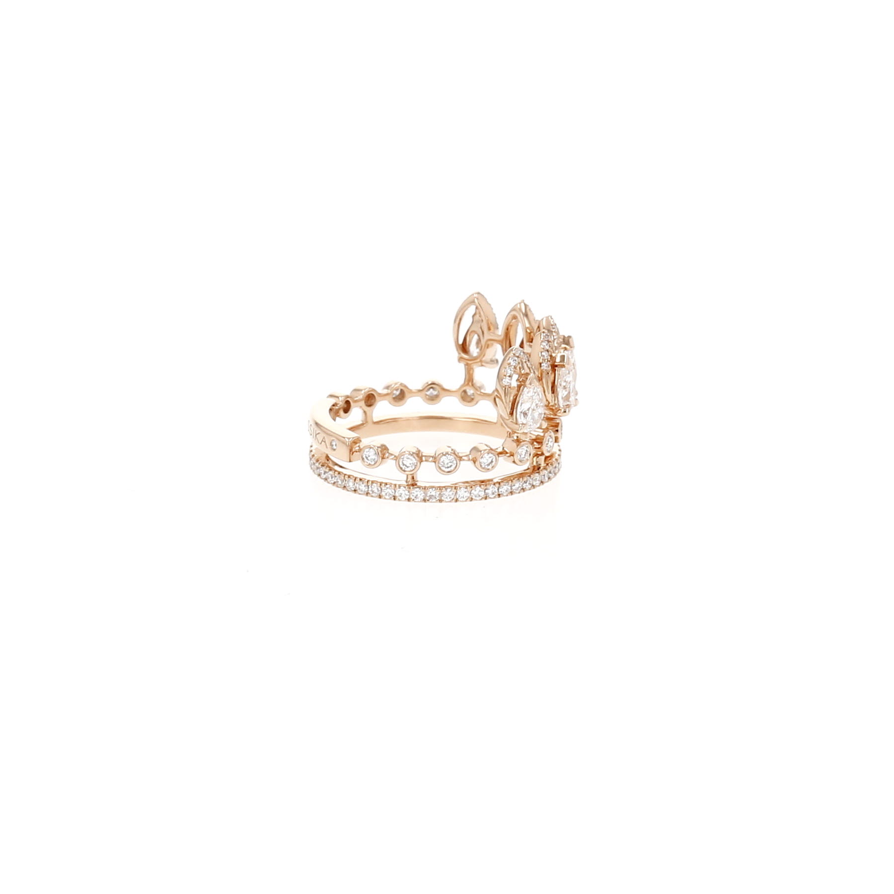 Messika Desert Bloom ring in rose gold and diamonds