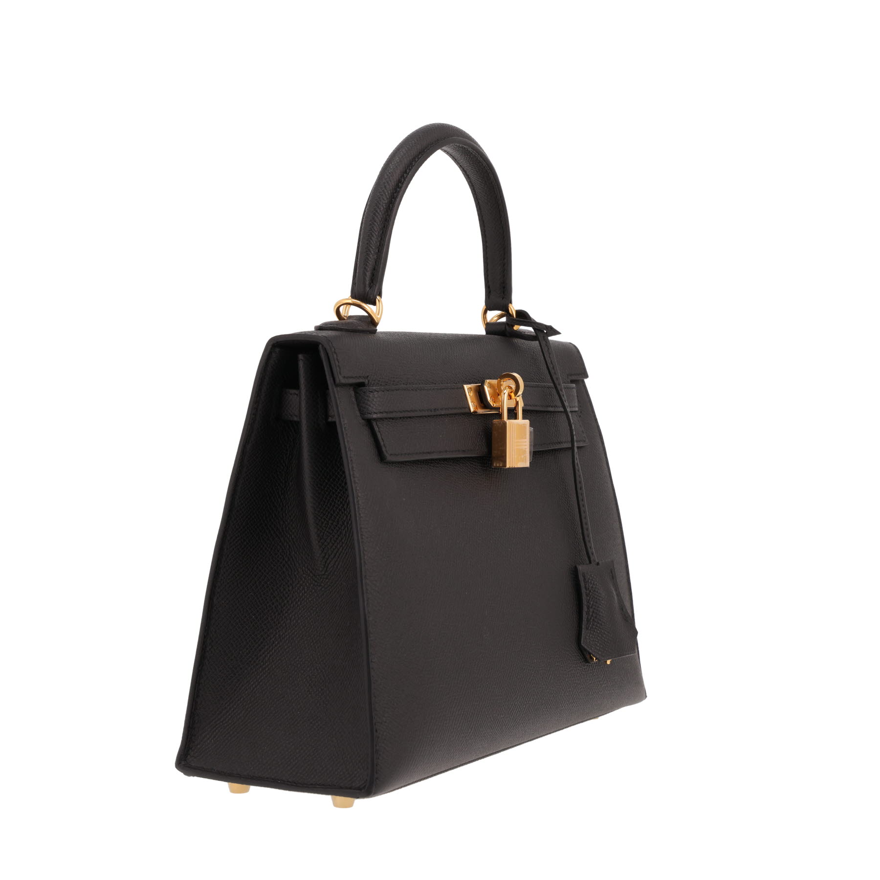 Borsa Hermès Kelly da 25 cm in pelle Epsom nera