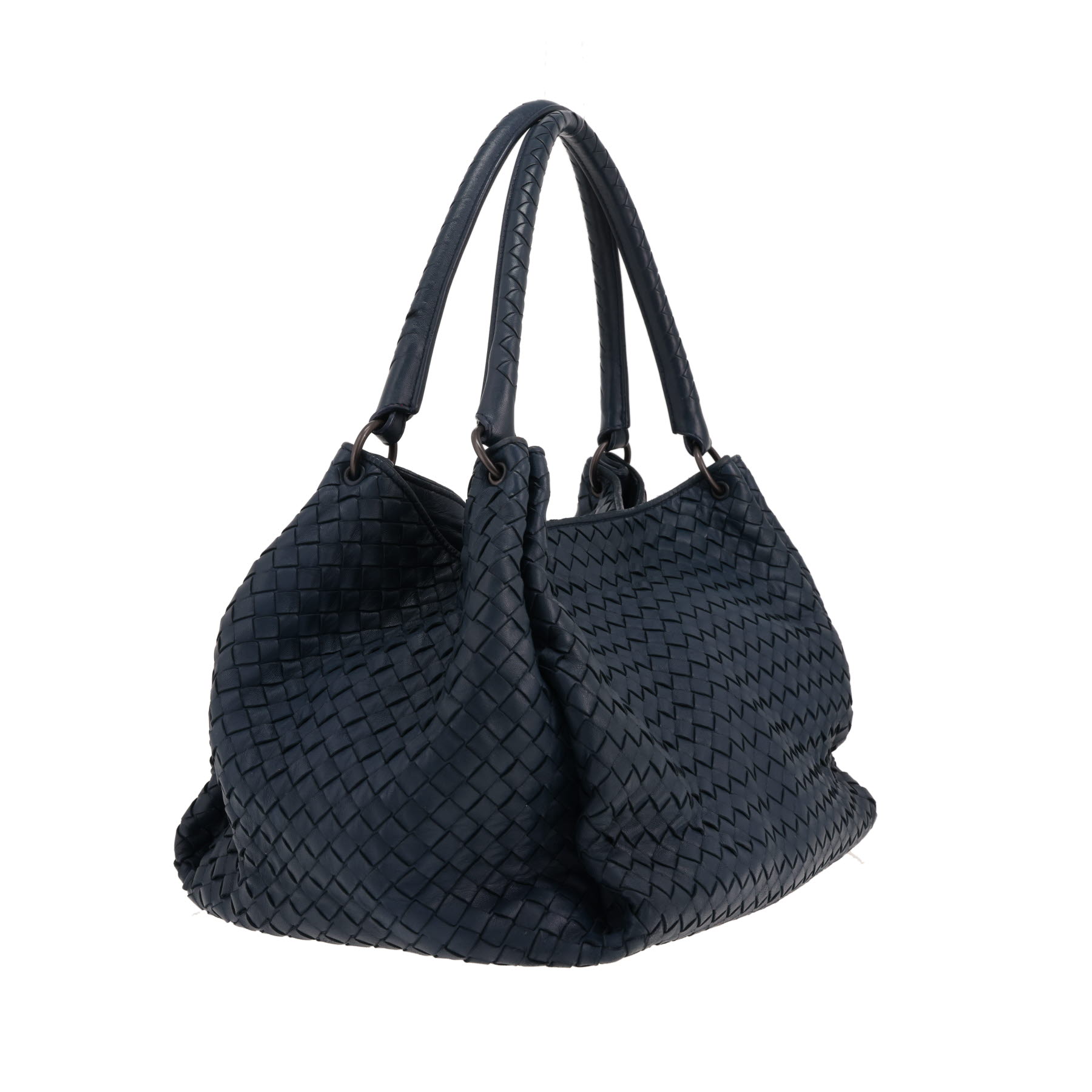 Sac à main Bottega Veneta  Parachute  en cuir intrecciato bleu