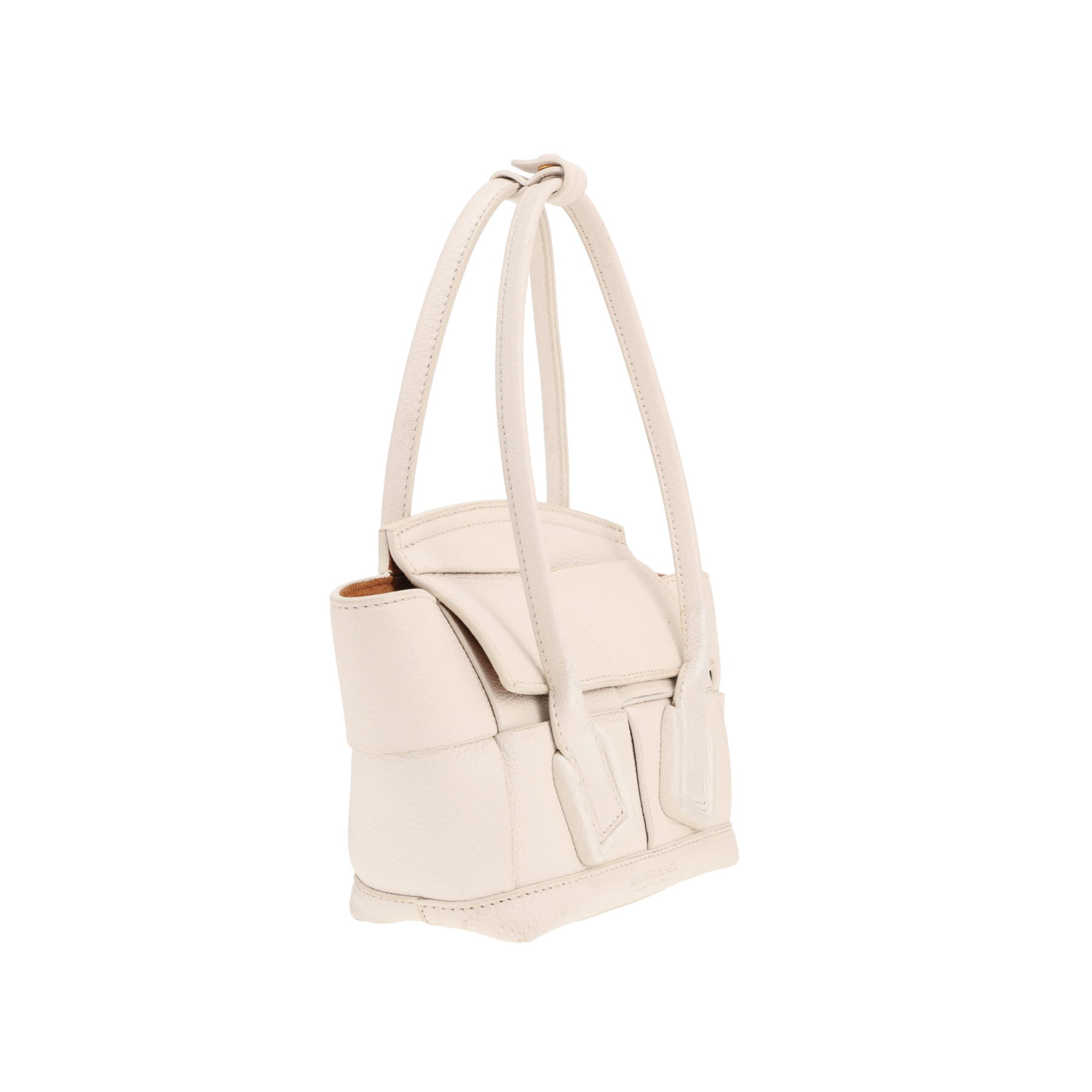 Bottega Veneta Arco mini handbag in white intrecciato leather