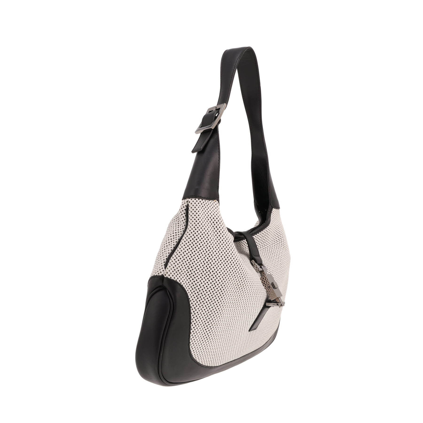 Borsa Gucci Jackie in pelle bianca e pelle nera