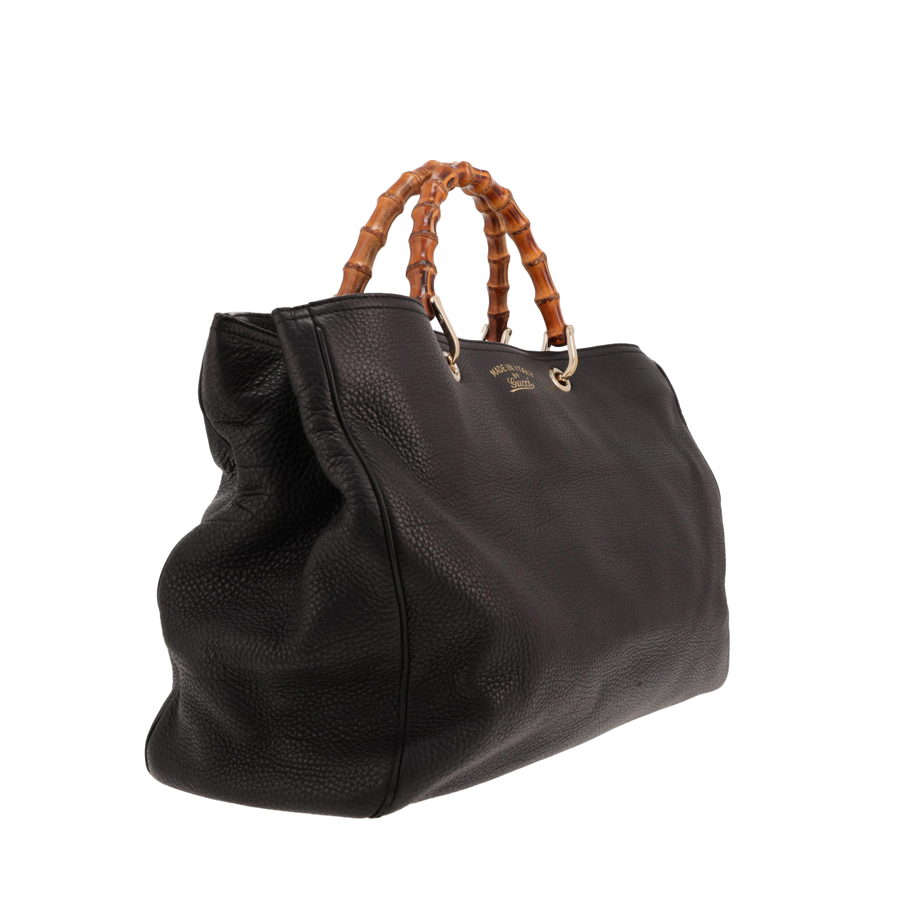 Borsa Gucci Bamboo in pelle nera