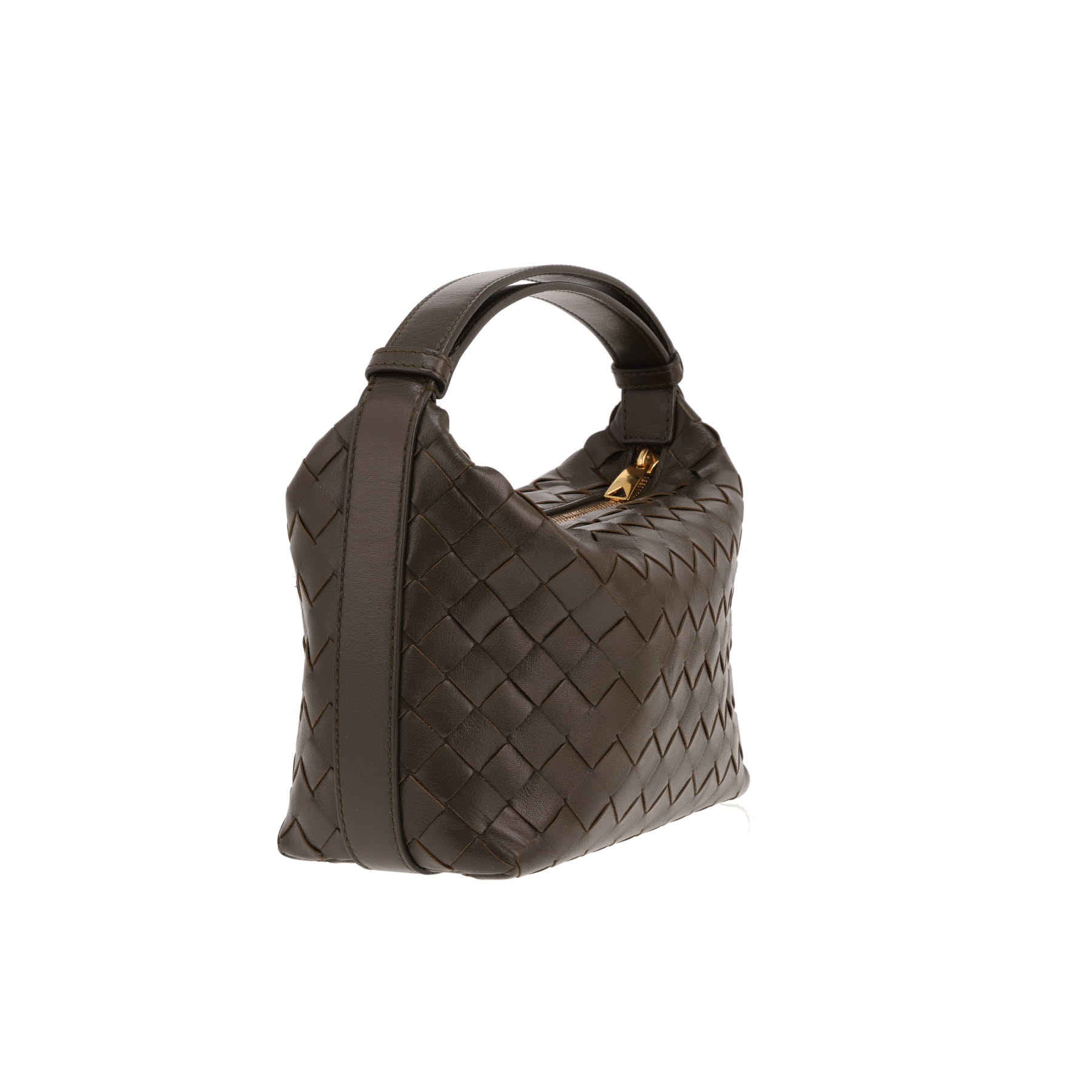 Sac à main Bottega Veneta  Wallace en cuir intrecciato vert-kaki