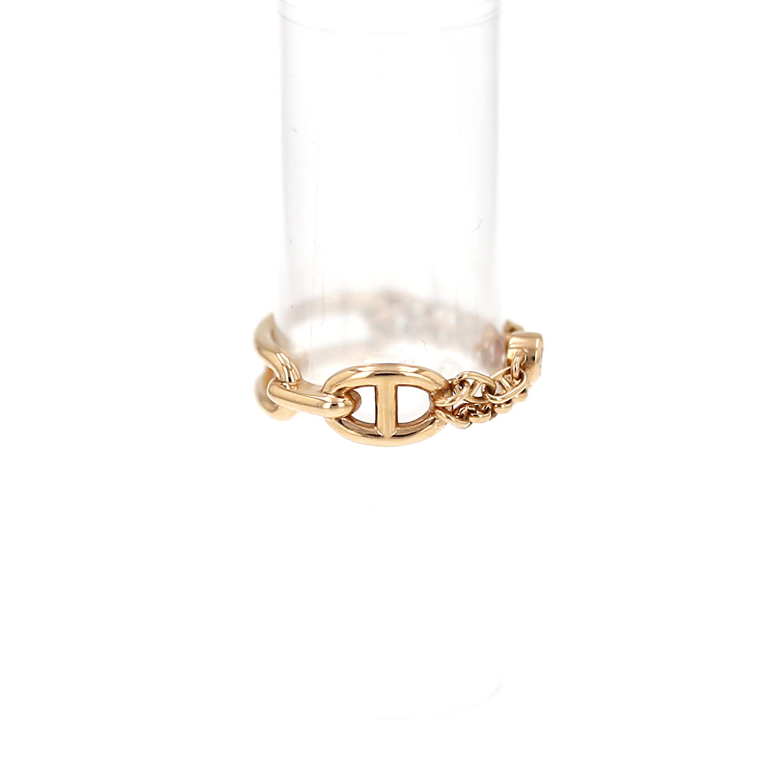 Hermès Chaine d’Ancre Chaos semi-hinged ring in rose gold and diamonds