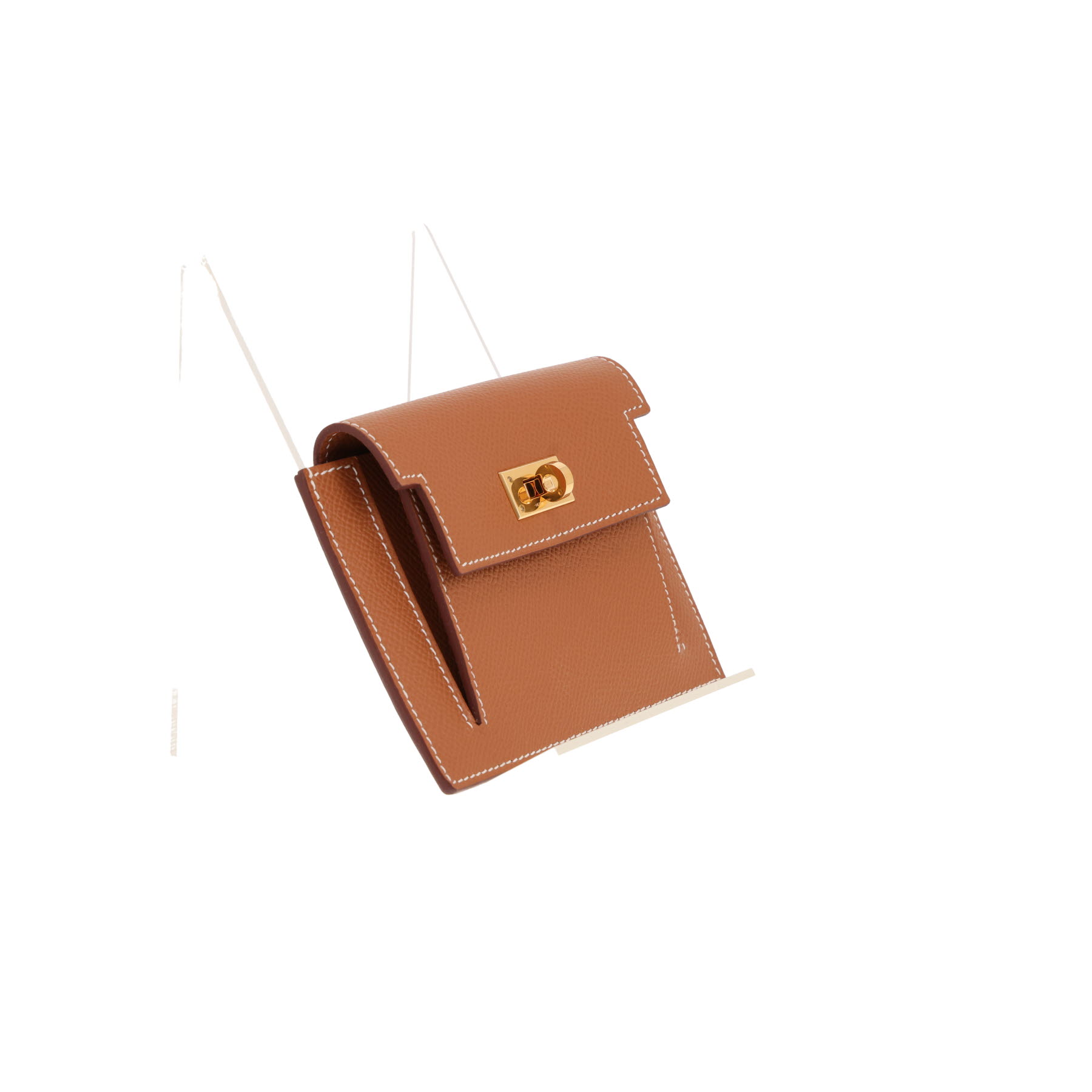 Hermès Pocket Compact wallet in gold Epsom leather