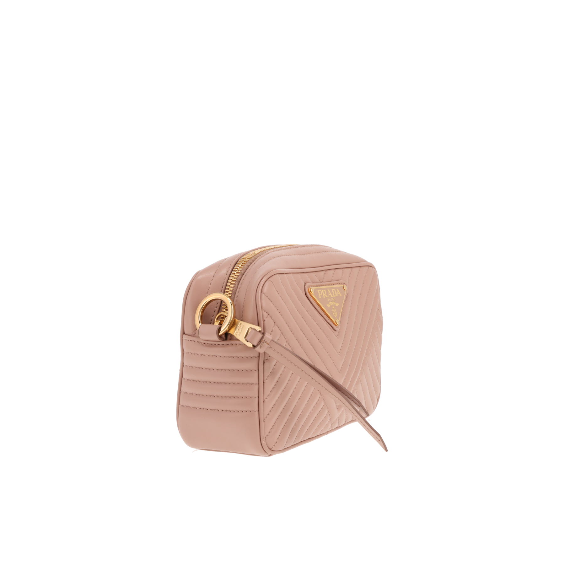Sac bandoulière Prada  Diagramme en cuir matelassé rose
