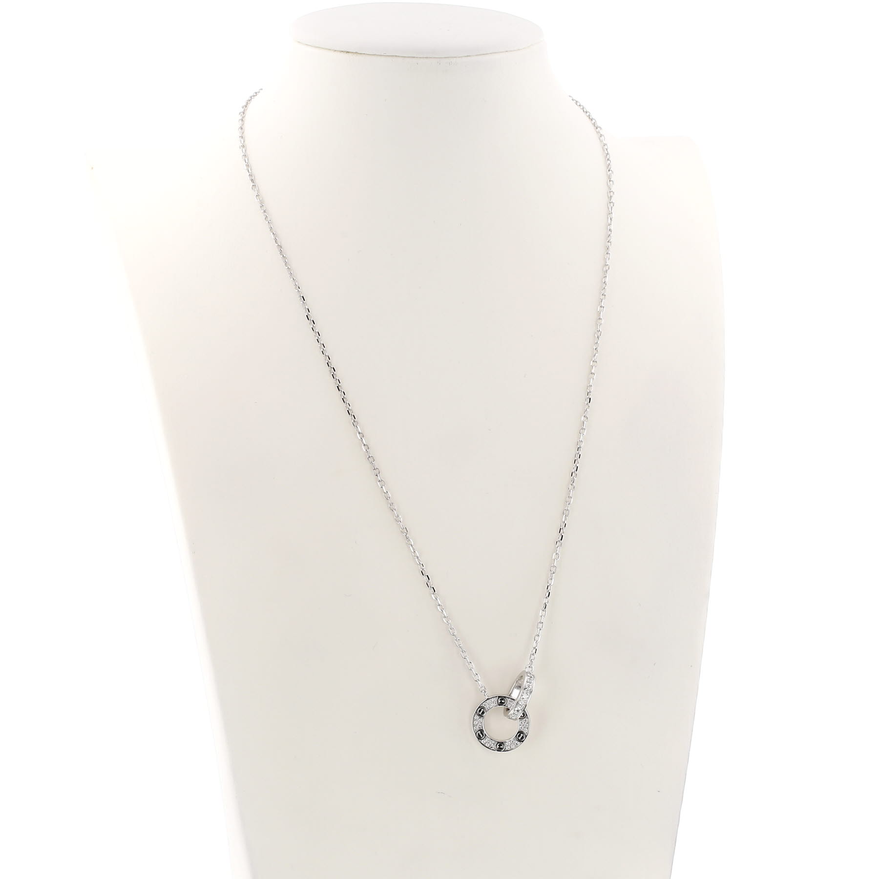 Collana Cartier Love con pavé in oro bianco e diamanti