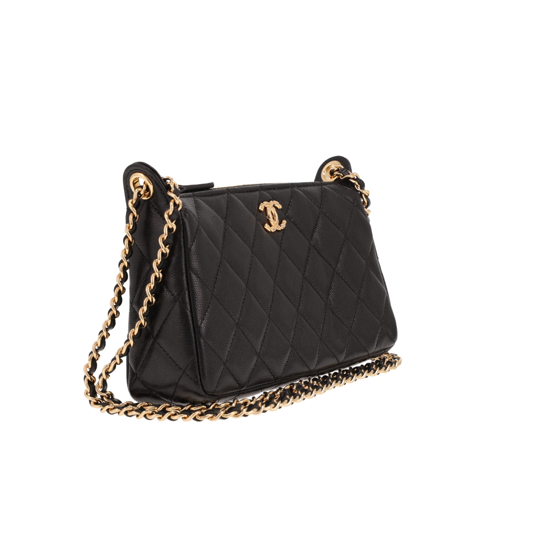 Chanel handbag in black quilted leather
