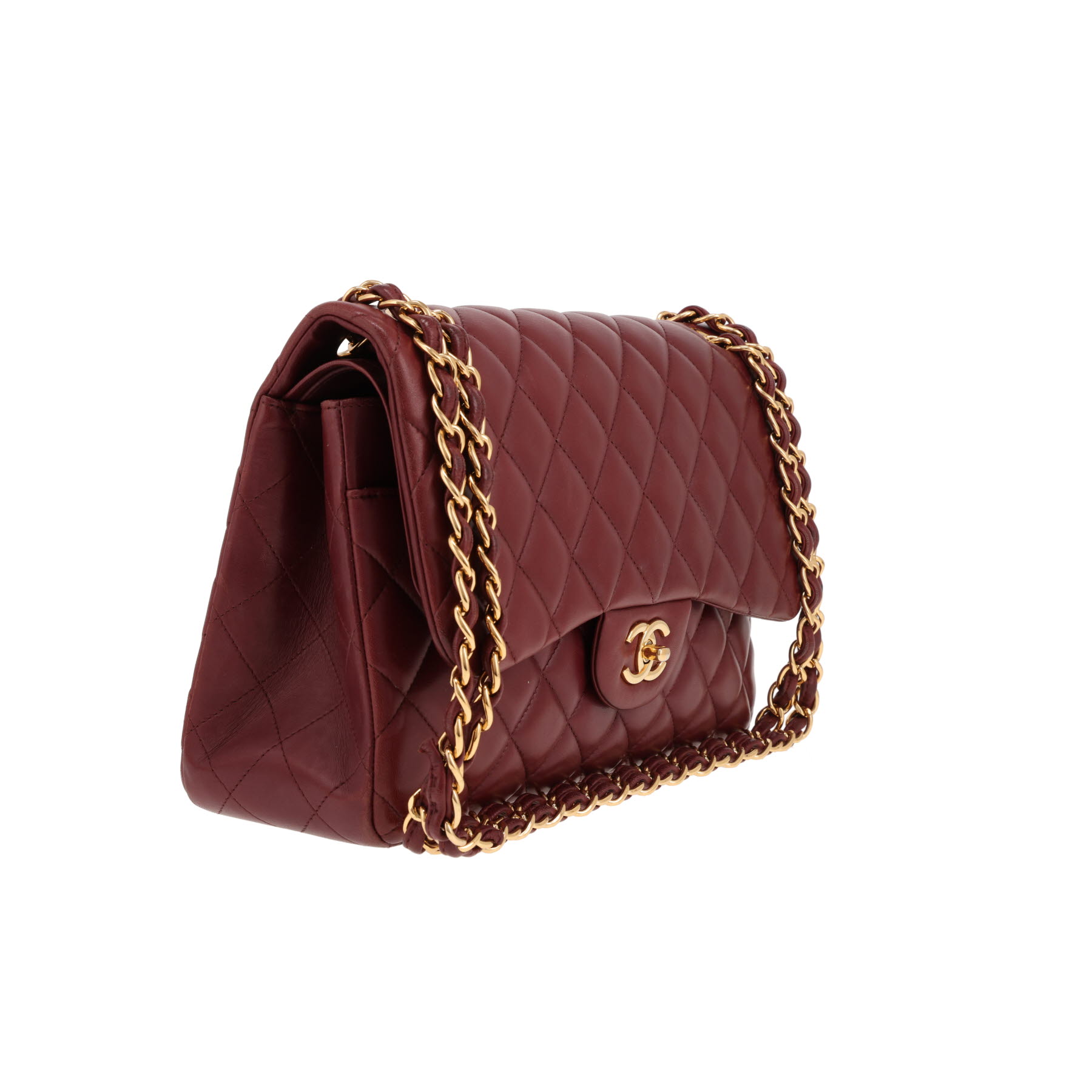 Chanel Timeless Jumbo shoulder bag in Bordeaux quilted leather