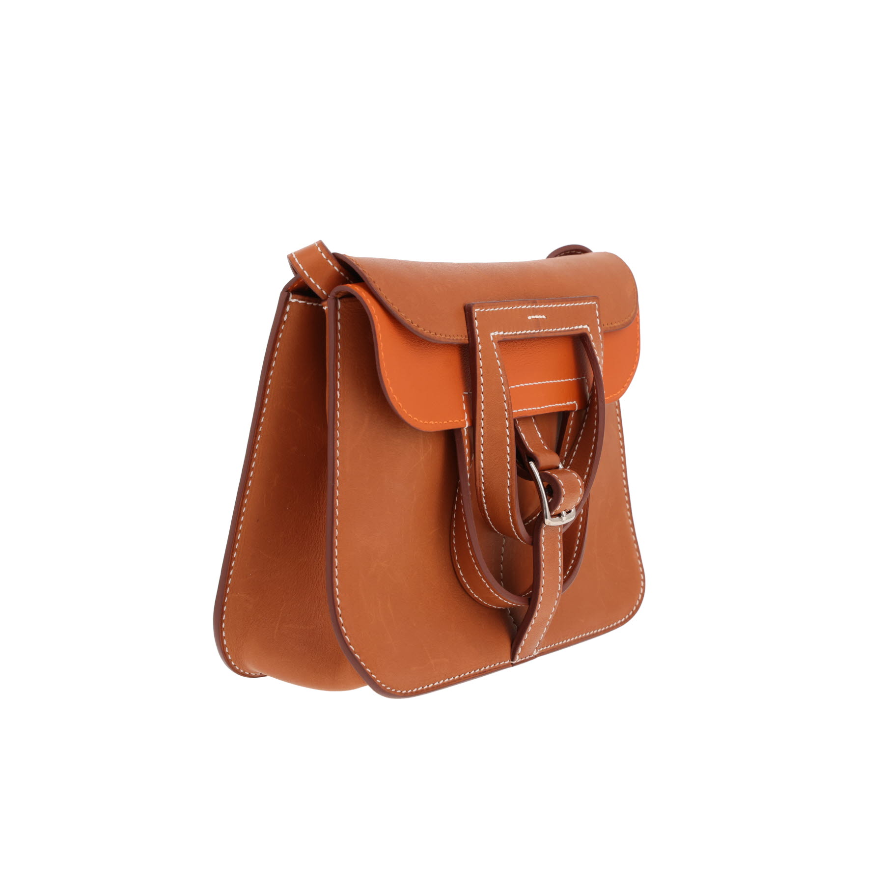 Hermès Halzan mini shoulder bag in Fauve Barénia leather
