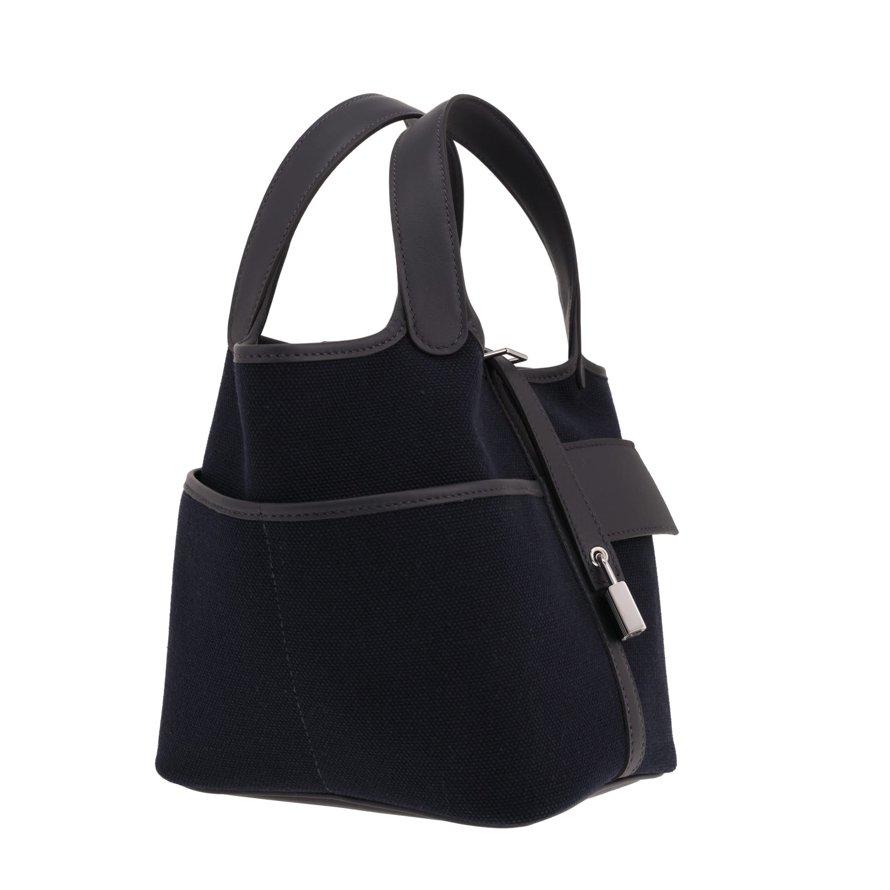 Hermès Picotin 18 cm Cargo handbag in Bleu Marine canvas and leather