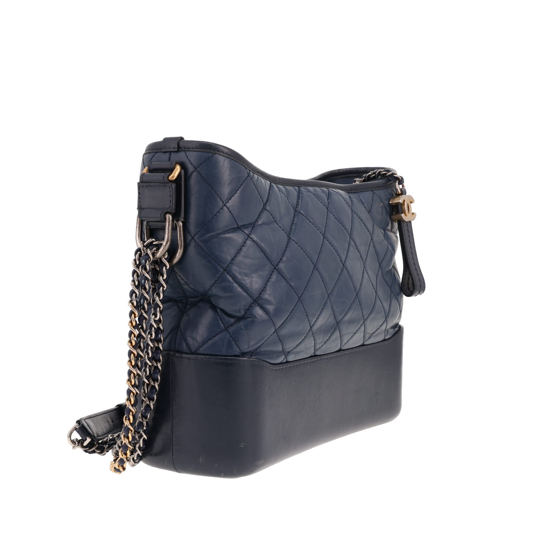 Sac bandoulière Chanel  Gabrielle  en cuir matelassé bleu-marine