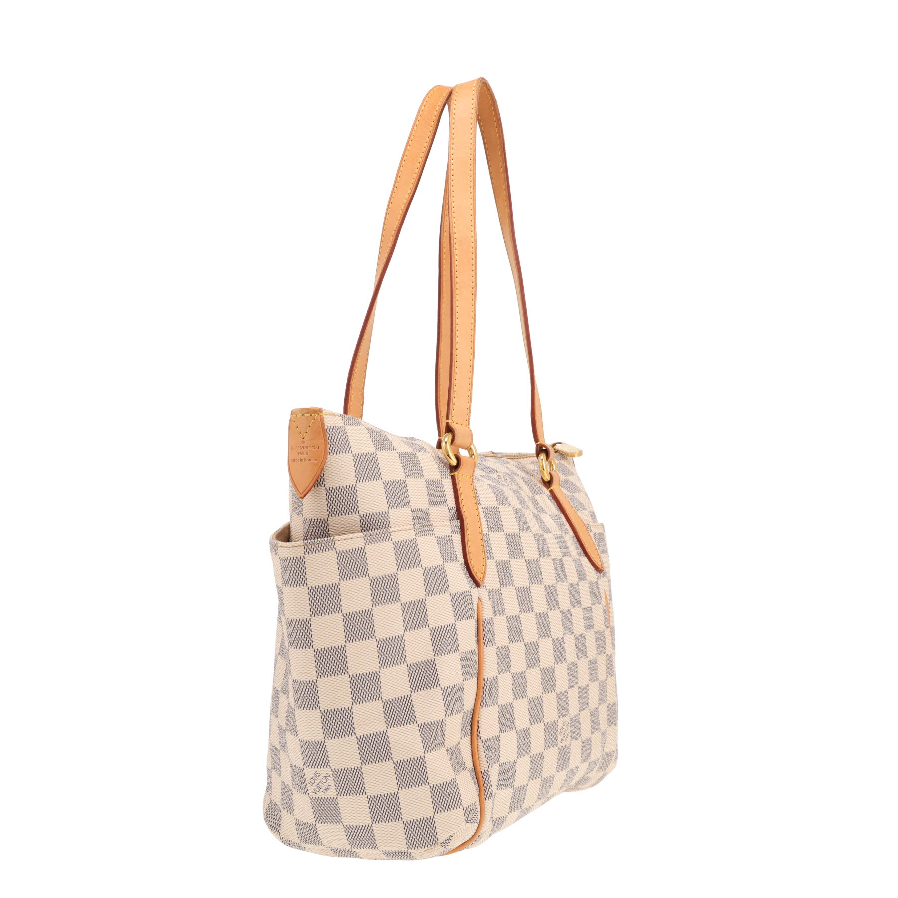 Louis Vuitton ‘Totally’ tote bag in azure Damier canvas and natural leather