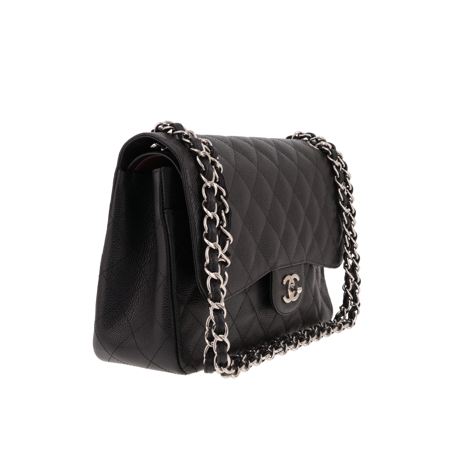 Sac bandoulière Chanel  Timeless Jumbo en cuir grainé matelassé noir