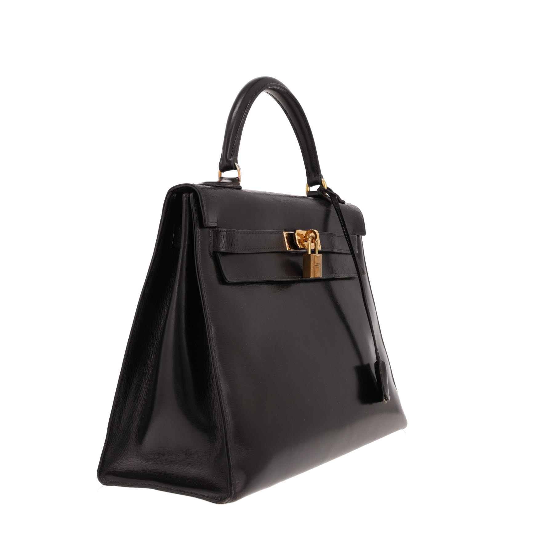 Hermès Kelly 32 cm handbag in Noir box leather