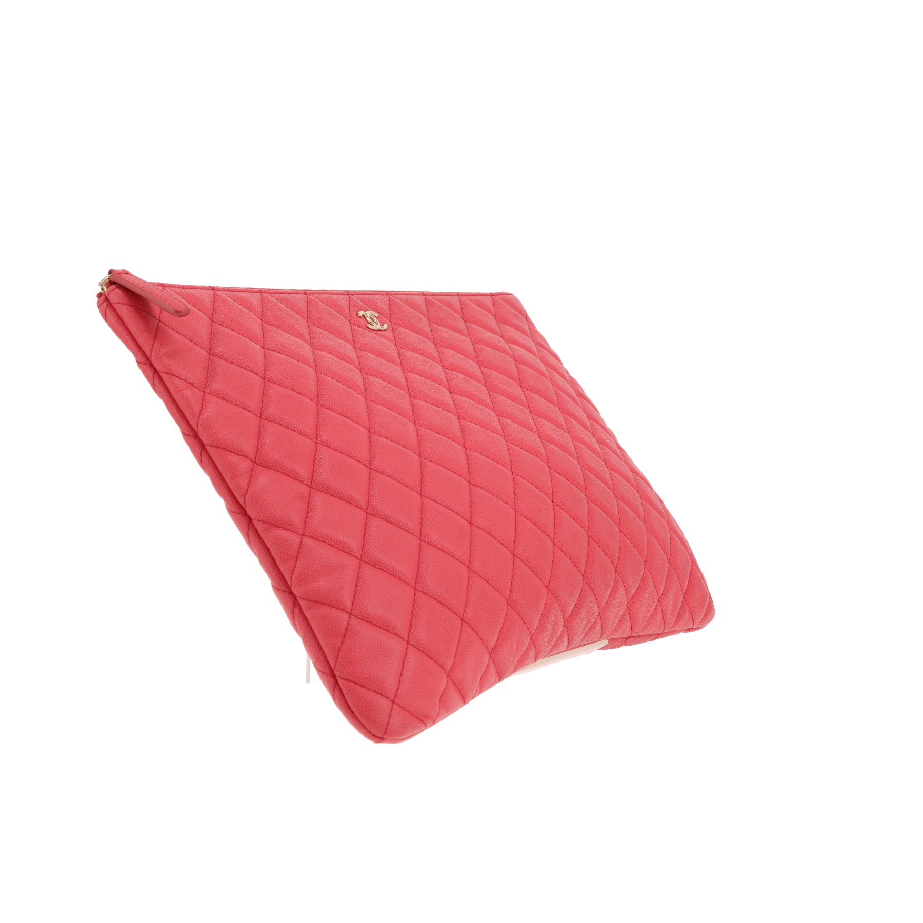 Bustina Chanel in pelle martellata opaca rosa