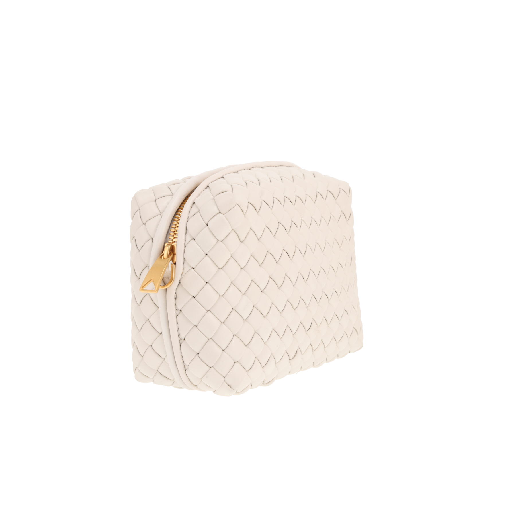 Borsa a tracolla Bottega Veneta in pelle intrecciata bianca
