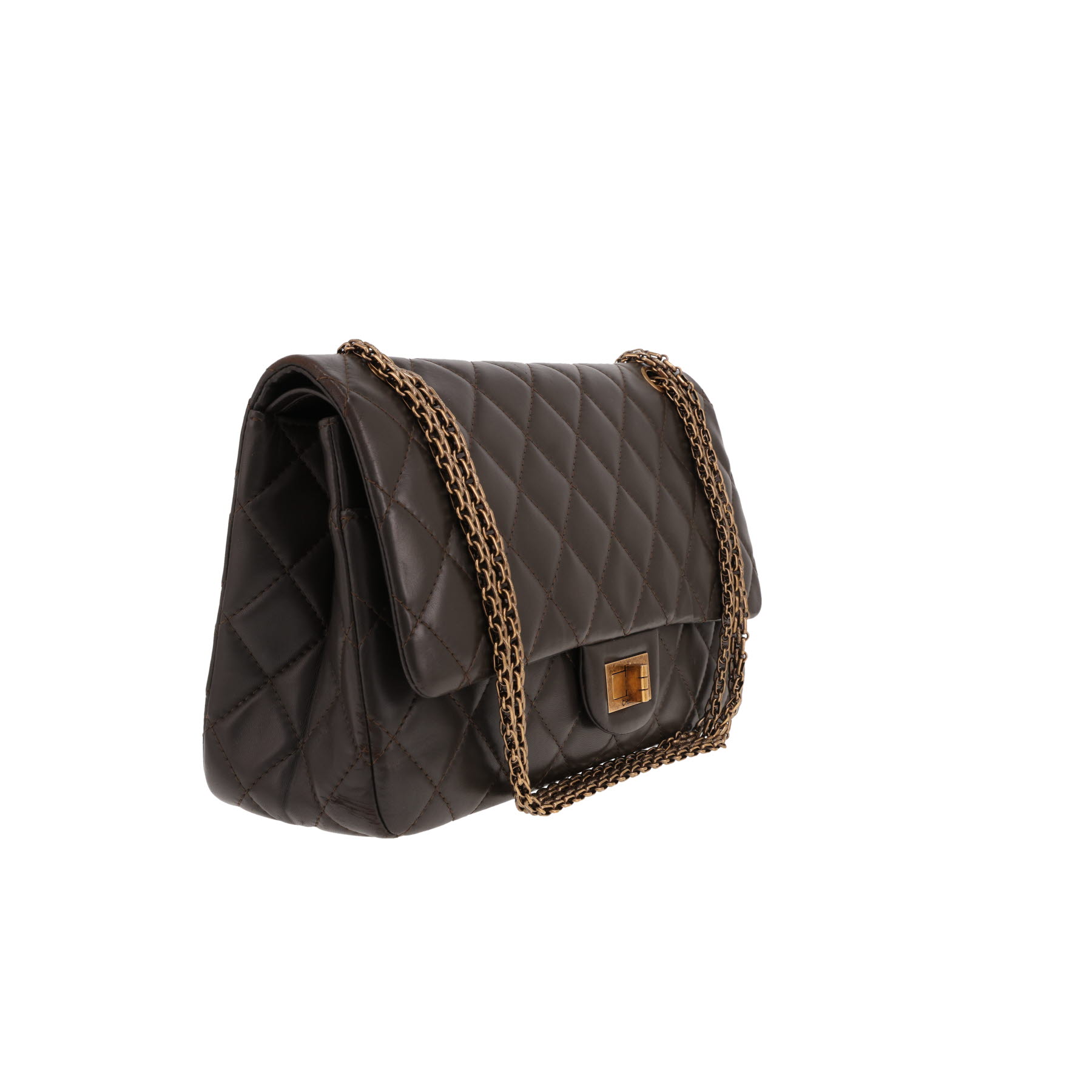 Chanel 2.55 shoulder bag in brown quilted leather